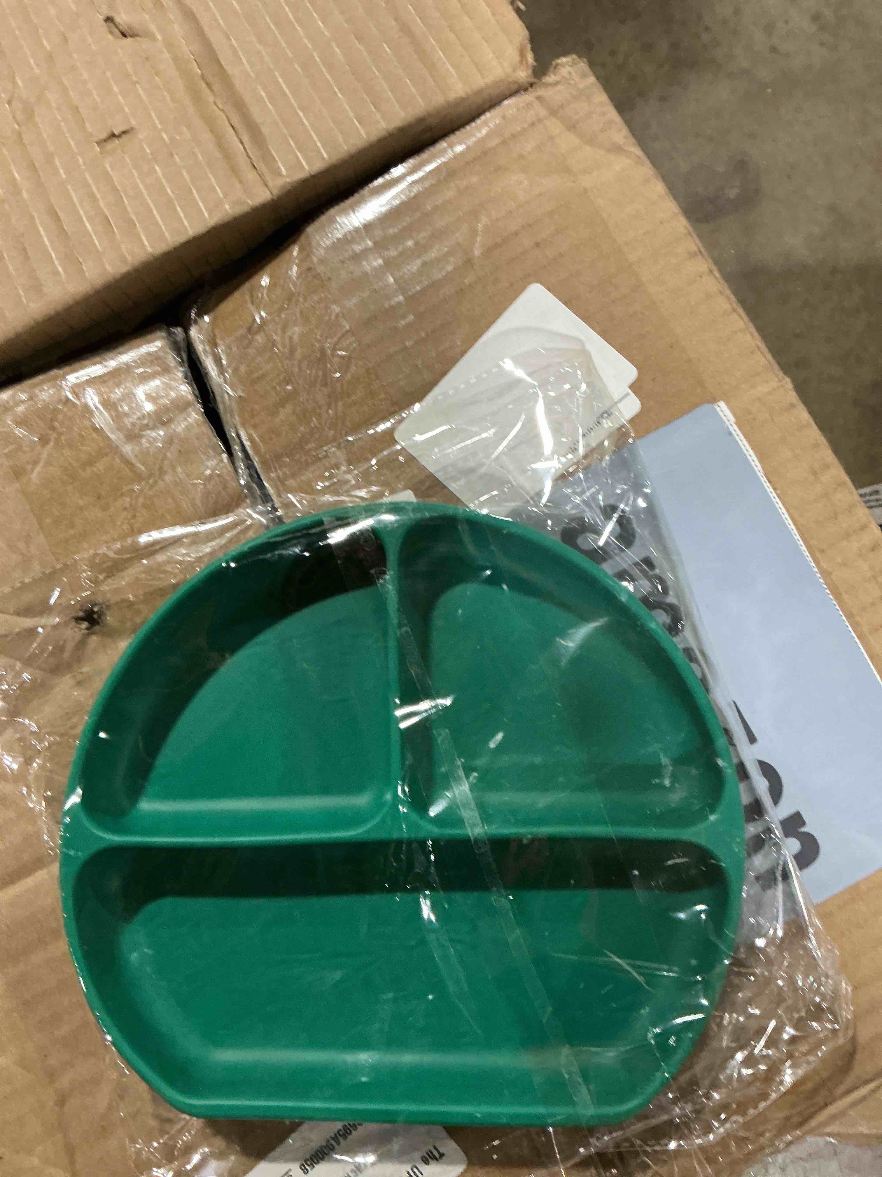 Condition photo showing Good Condition for toddler plates suction plates for baby silicone baby plates 100% food-grade silicone, first stage toddler plate with suction feeding supplies for kids, microwave & dishwasher safe green