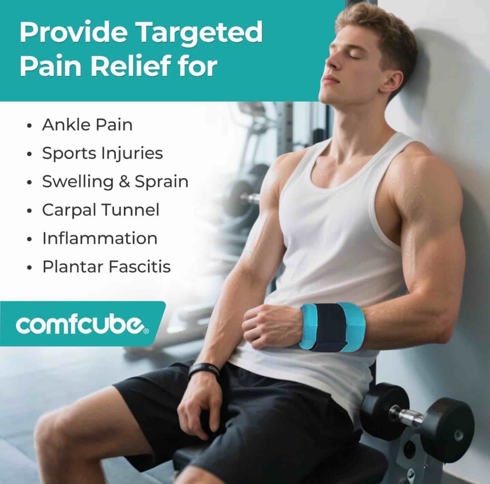 Condition photo showing Good Condition for ice pack for injuries, reusable 2 hours long lasting flexible cold ice pack wrap for swelling, bruises, sprain, joint and muscle pain relief, for ankle, wrist, elbow & more green multipurpose