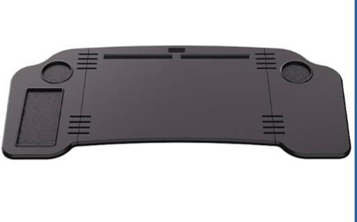 Condition photo showing As Is for 2 in 1 car desk steering wheel tray, foldable car table holder for laptop eating and traveling, upgraded design