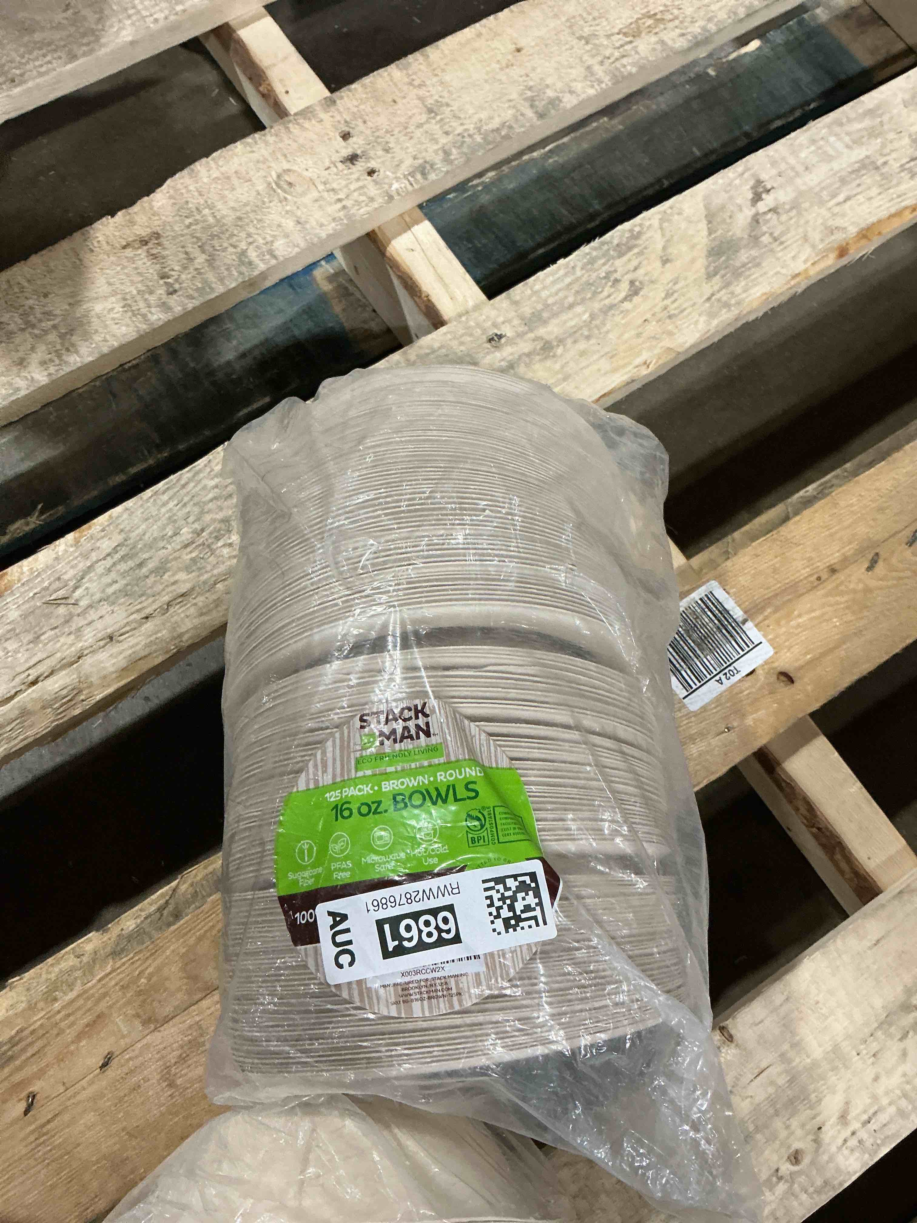 paper bowls, 100% compostable disposable soup bowl [125-pack] - pfas-free - bpi certified - [16 oz] heavy duty, eco-friendly, biodegradable bagasse hot food plates and bowls - natural brown