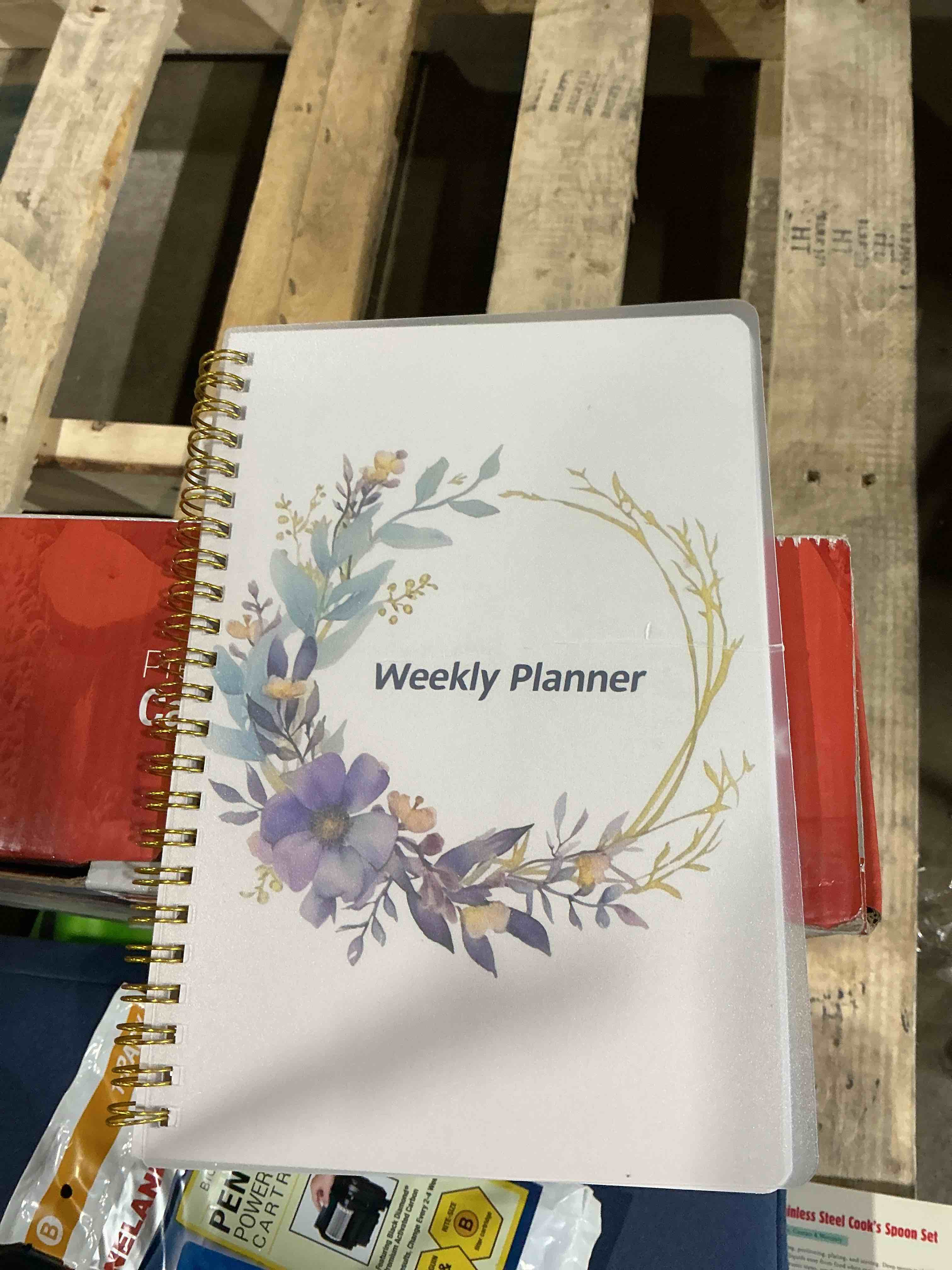 undated weekly planner- weekly goals notebook, a5 to do list planner, habit tracker journal with spiral binding