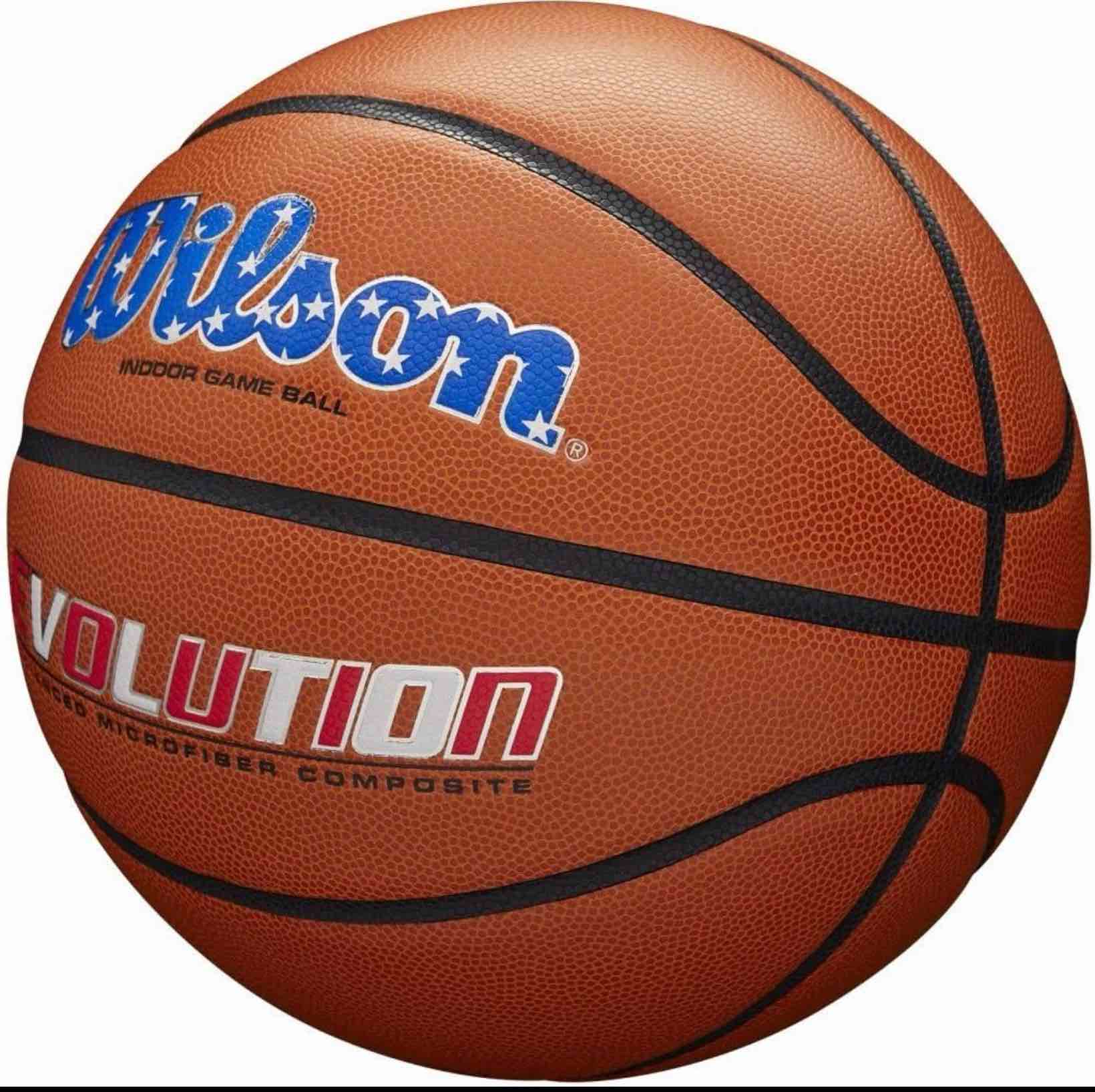 Condition photo showing Good Condition for wilson evolution basketballs red/white/blue size 28.5