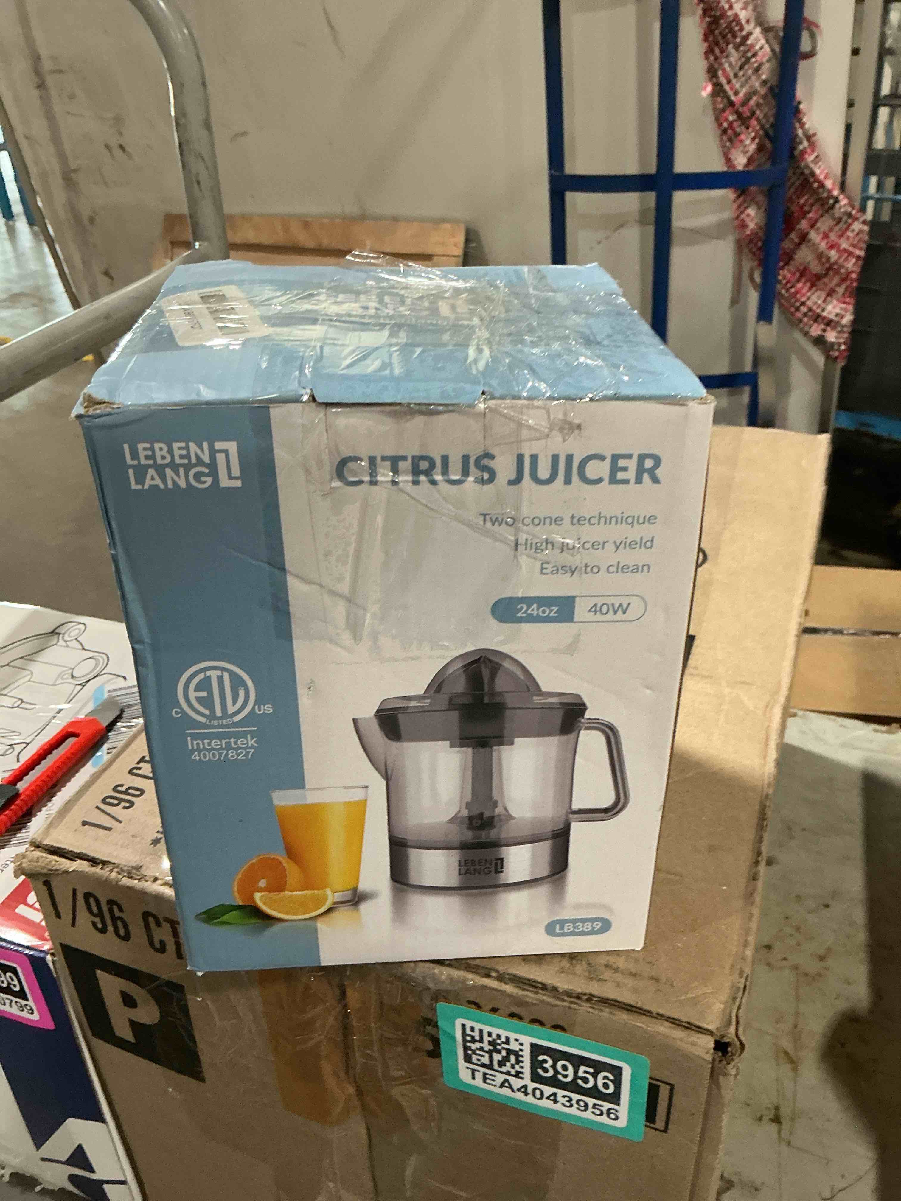 Condition photo showing Good Condition for lebenlang orange juicer electric - 2 cones & bpa-free i high juice yield & large volume i 24oz lemon juicer squeezer i electric citrus juicer orange juice press juicers exprimidor de naranjas limones lb389 - 40 watt