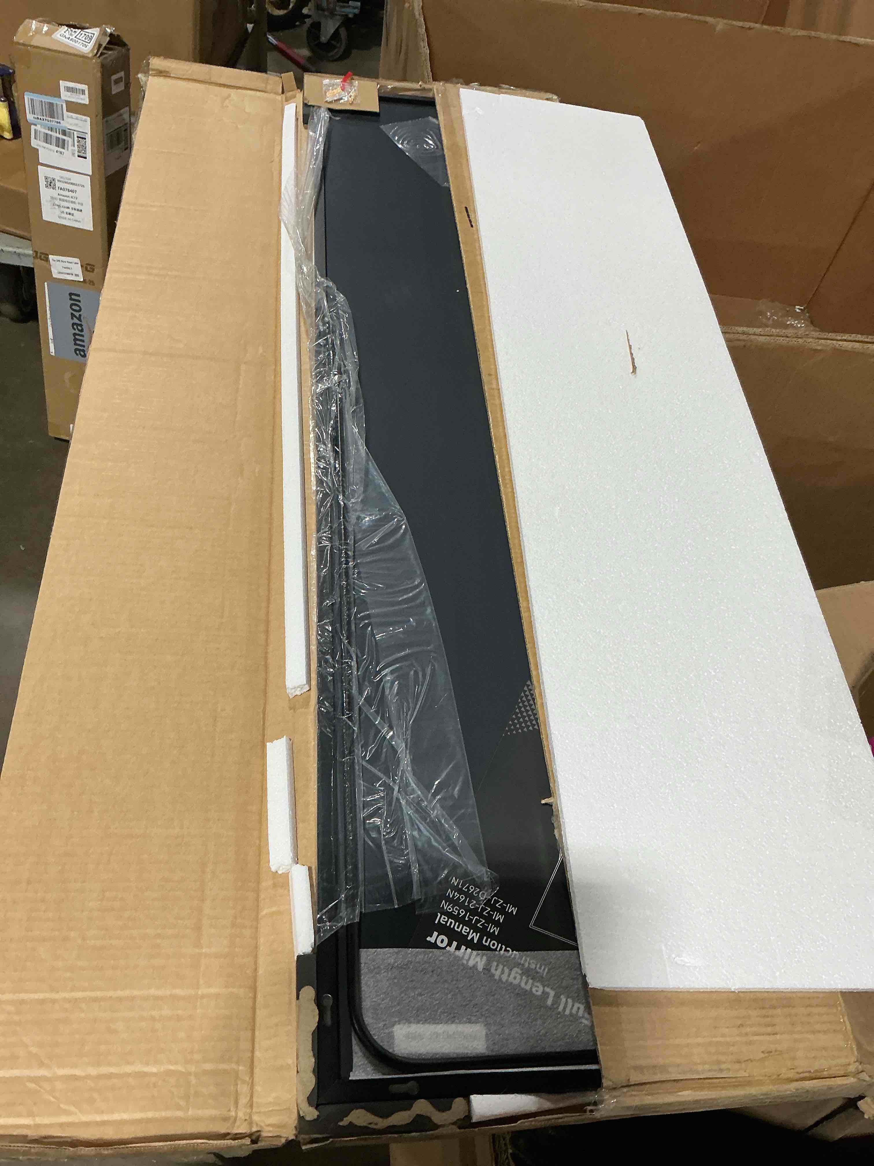 mirror full length, upgraded body wall mirrors with shatter-proof glass, floor standing, hanging or leaning, tall mirror with stand aluminum alloy frame for bedroom cloakroom black 59\"l x 16\"w