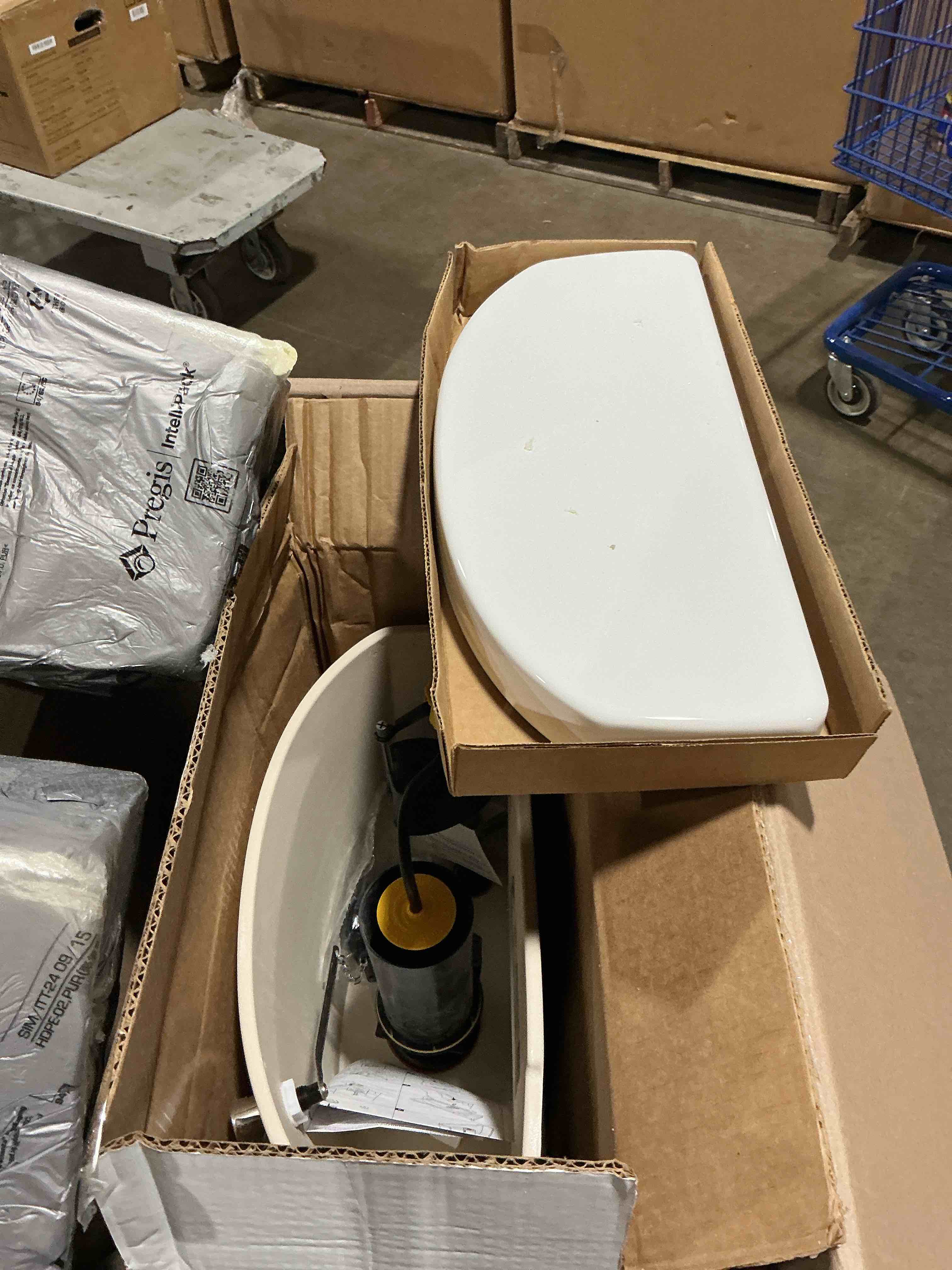 Condition photo showing Good Condition for kohler 4369-0 cimarron 1.28 gpf toilet tank with aquapiston flush technology and left-hand trip lever, white