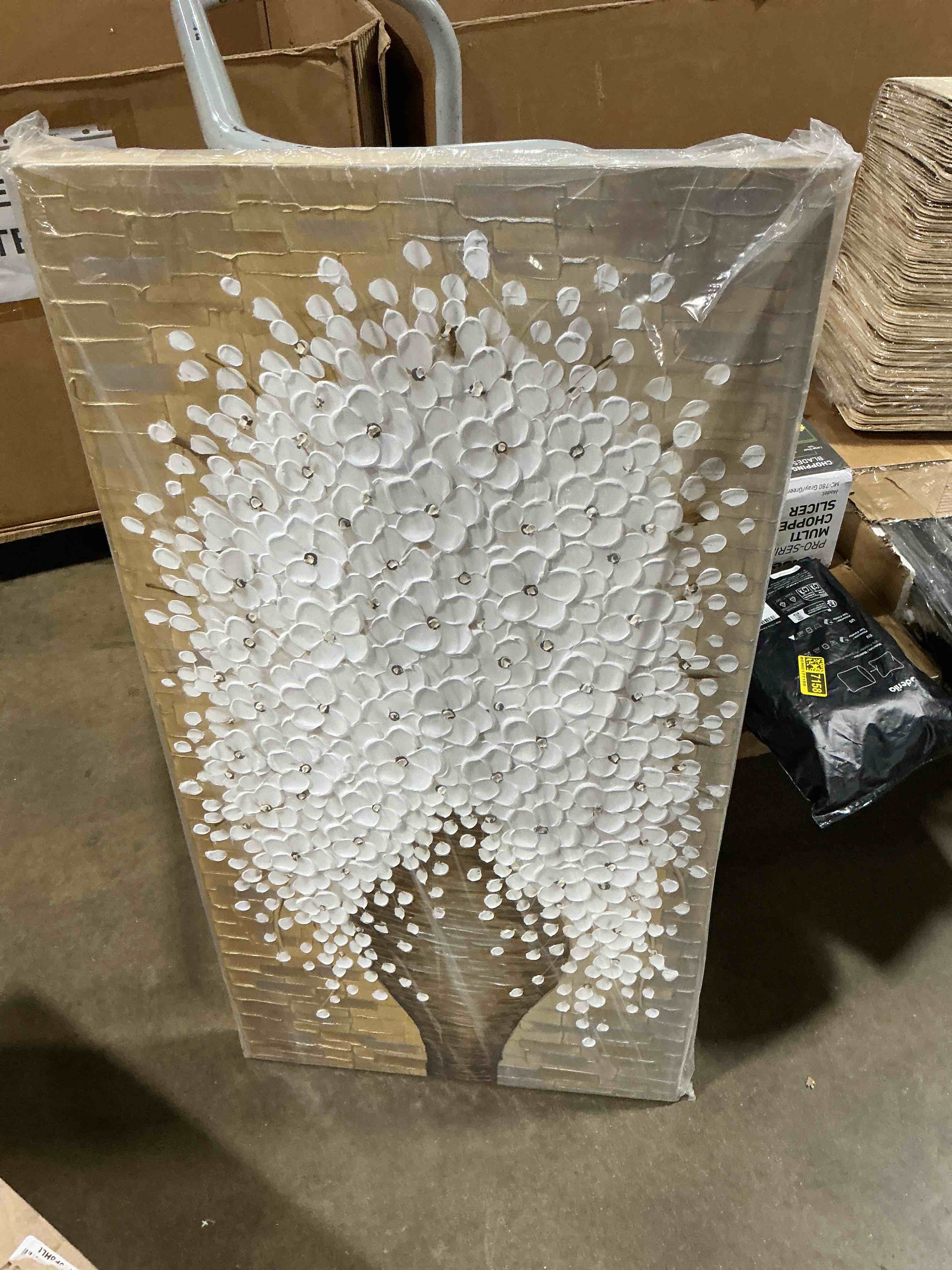 Condition photo showing Good Condition for (similar to)epicler art hand-painted abstract white flower art oil painting, 40x28 inch canvas wall art painting office home wall decorative art eft029
