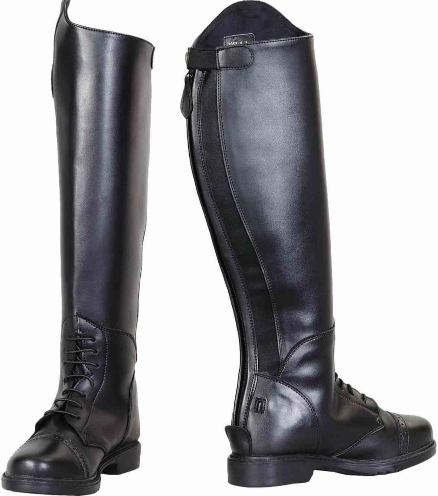 Condition photo showing Good Condition for tuffrider kid's starter back zip field boots in synthetic leather 13 wide big kid black