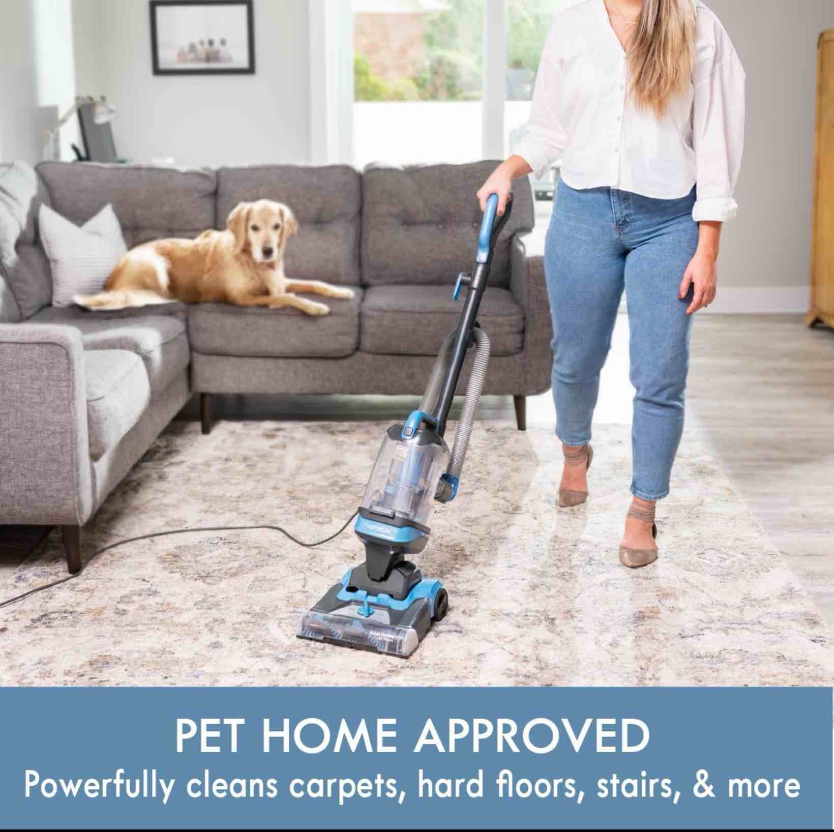 Condition photo showing Good Condition for kenmore du1040 featherlite bagless upright vacuum lightweight cleaner with 4 height adjustment, swivel steering design, 2 cleaning tools for carpet and hard floor, blue
