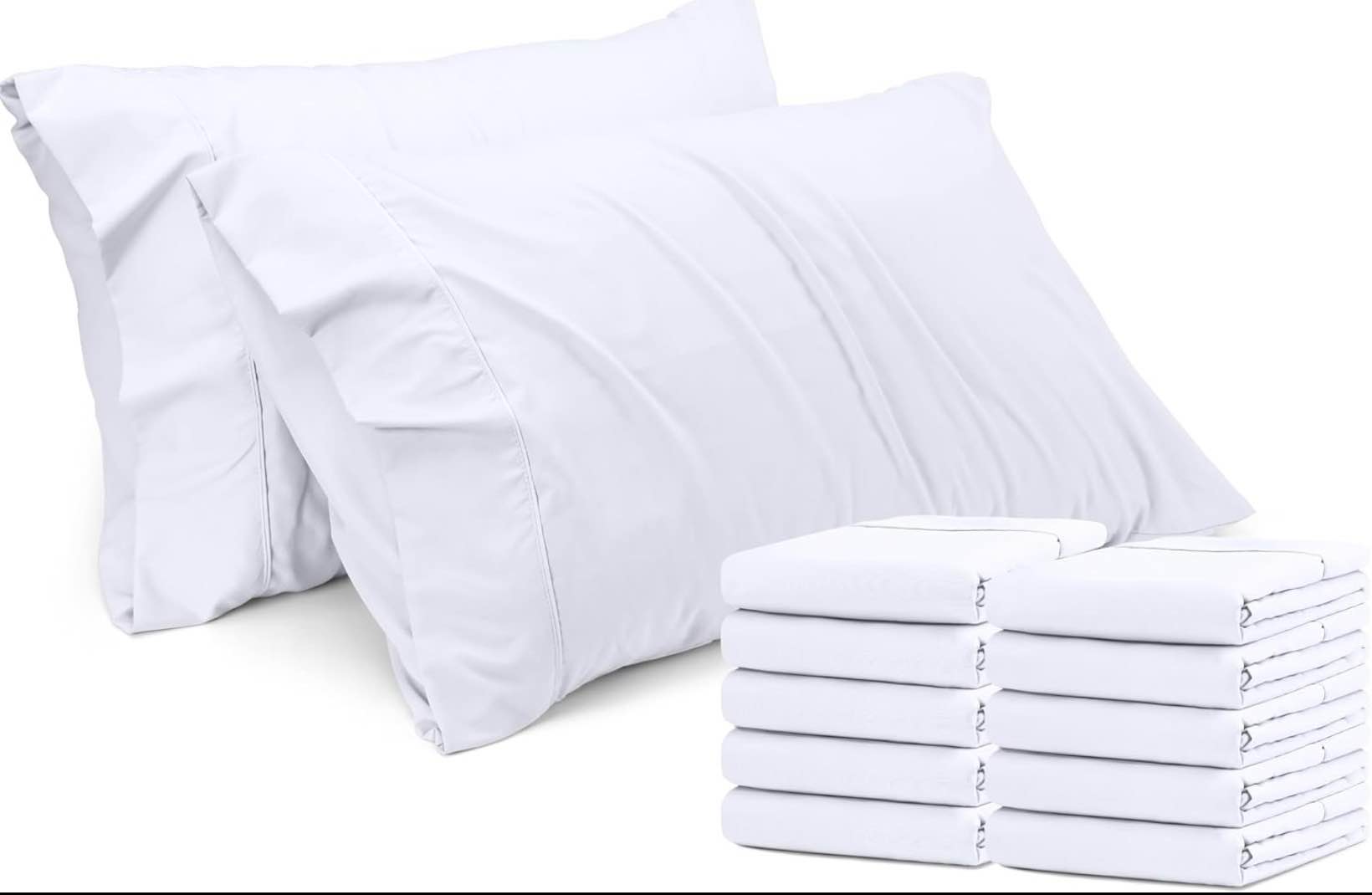 Condition photo showing Good Condition for utopia bedding queen pillow cases - 12 pack - envelope closure - soft brushed microfiber fabric - shrinkage and fade resistant pillow covers queen size 20 x 30 inches (queen, white)
