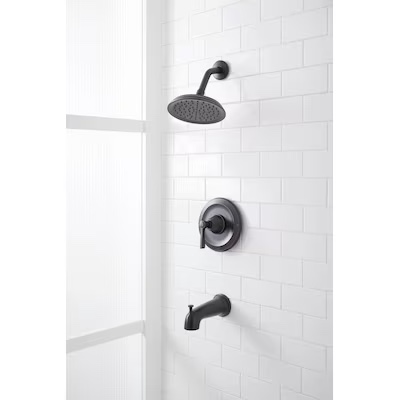  allen + roth Townley Oil rubbed bronze 1-handle 6.0-in Round Bathtub and shower Faucet with Valve (Single Function) Item #2517124 |
