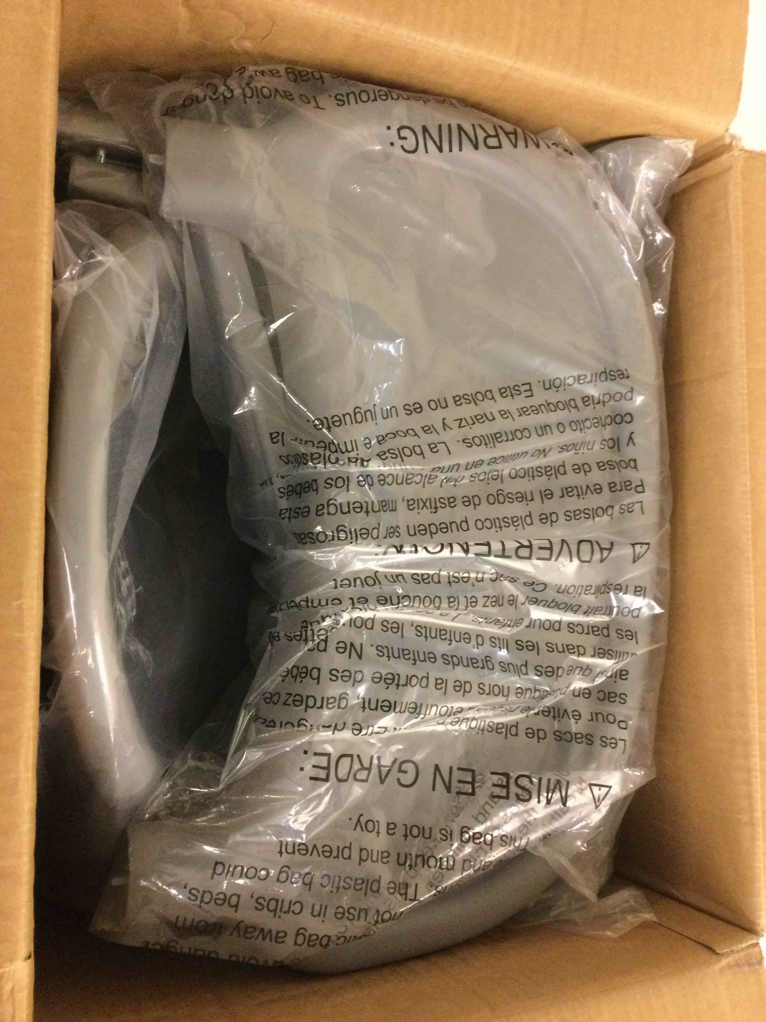 Condition photo showing New/Like New for Cosco Kids Canteen High Chair Lightweight Portable Baby Feeding Chair with Adjustable Tray, Easy to Clean, Kitchen or Dining Use, Toddlers Up to 33 lbs, Mono Grey