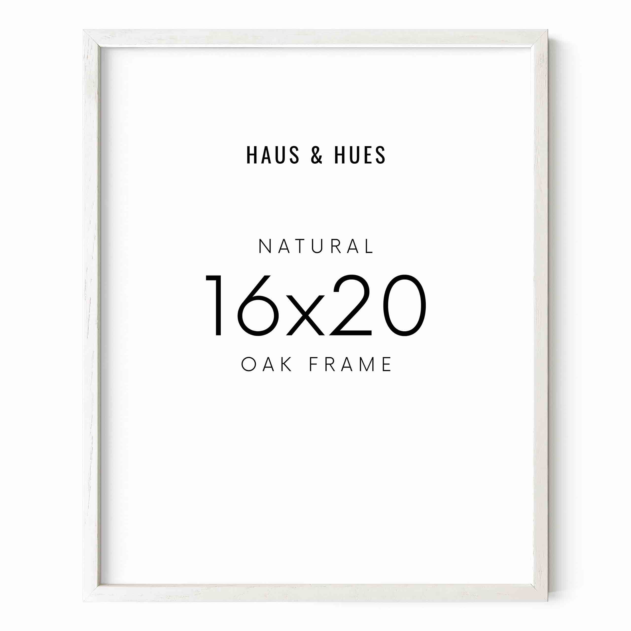 puthiac 16x20 White Picture Frames for Wall - Minimalist 16x20 Oak Wood Frames, 16"x20" Picture Fram
