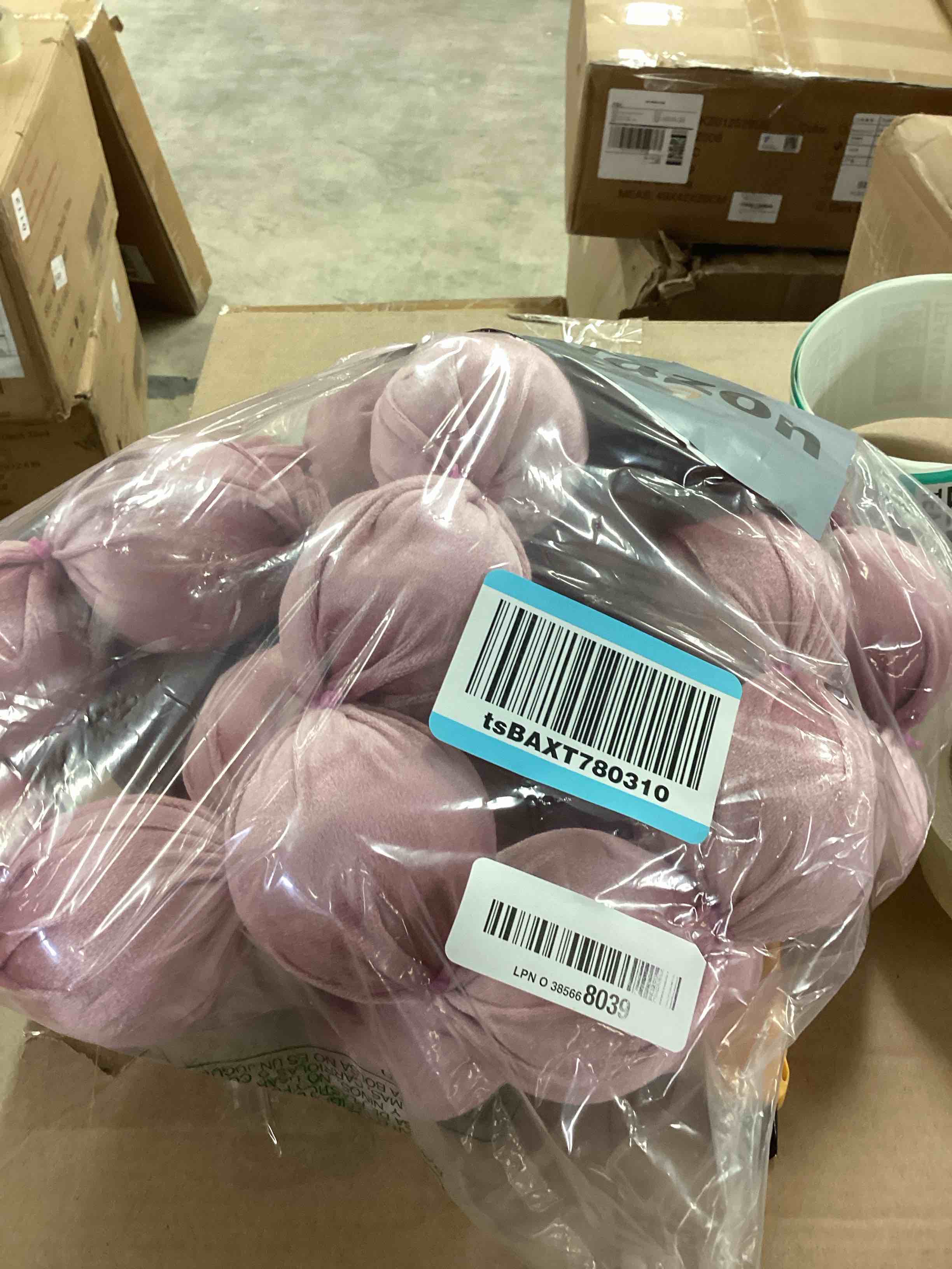 Condition photo showing New/Like New for 9 ft Extra Large Christmas Velvet Ball Garland Christmas Ornament 2.8 Inch Beads Xmas Hanging Ball Garland Decor for Tree Fireplace Mantel Holiday Party Indoor Outdoor(Pink)