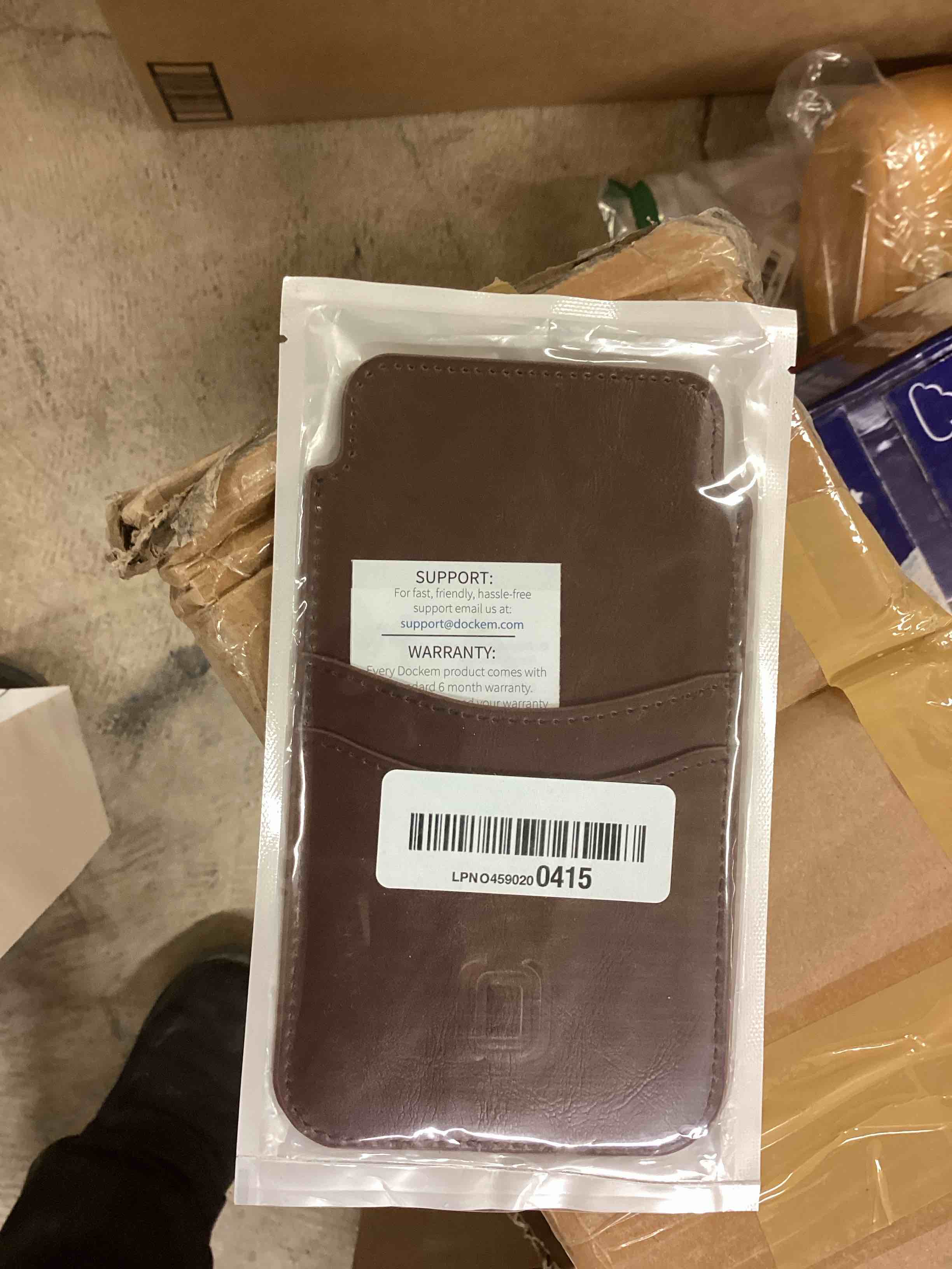 Condition photo showing Good Condition for Dockem Provincial Wallet Sleeve for iPhone 11-15 Pro Max, 14-16 Plus, XS Max, 6-8 Plus (6.5/6.7 inch) – Vintage Vegan Leather Pouch Cover with 2 Card Holder Slots [Brown] Brown 6.5 / 6.7 inch
