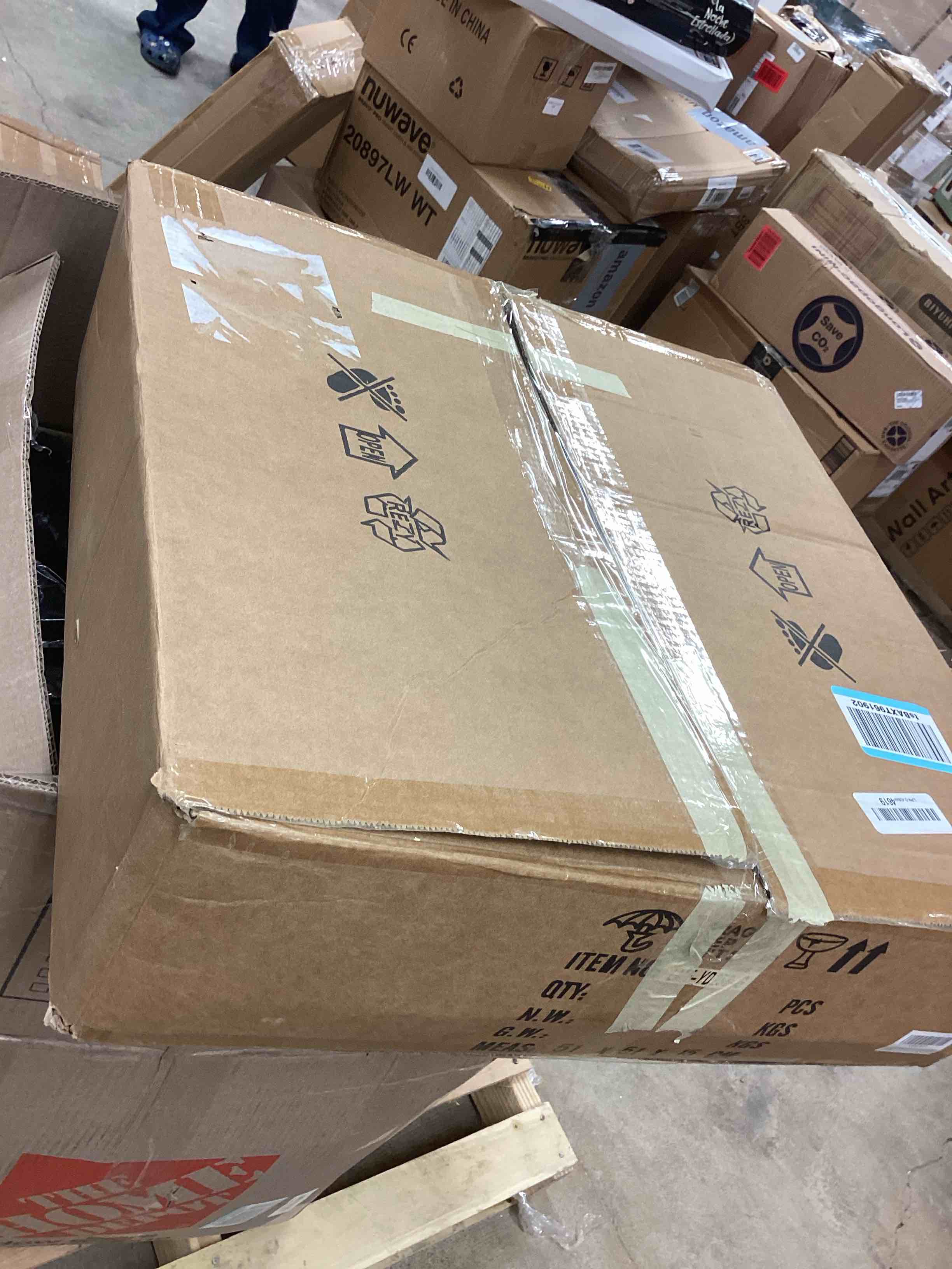 Condition photo showing New/Like New for Gold Sputnik Chandelier Modern Large Chandelier with Milk Glass Globe Shades, 38” Mid Century Pendant Light Fixture High Ceiling Hanging Light for Dining Room Living Room Foyer