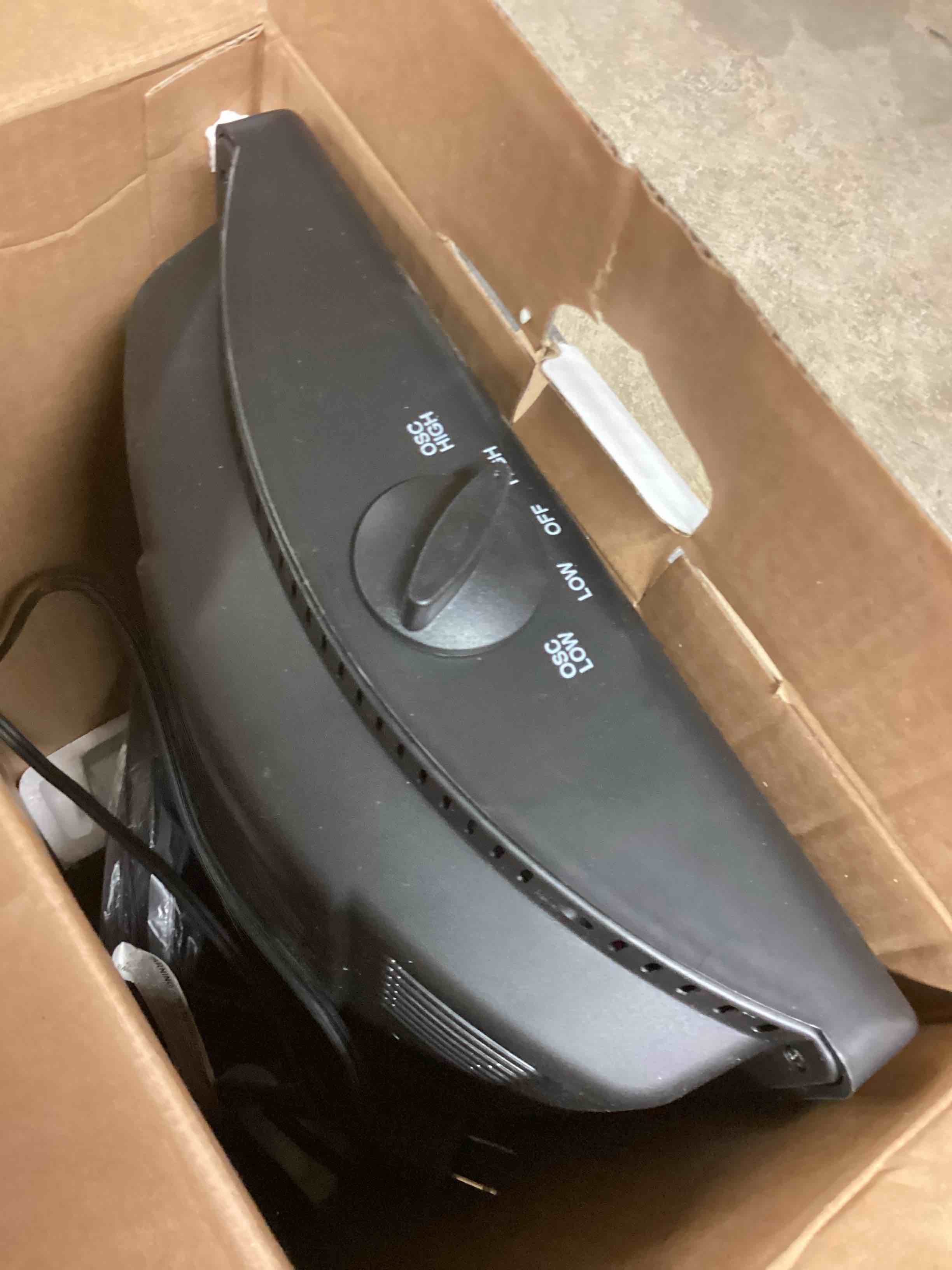 Condition photo showing Good Condition for Comfort Zone Oscillating Portable Space Heater, Flat Panel, Halogen, Infrared, Electric, Adjustable Tilt, Overheat Sensor, Stay-Cool, & Tip-Over Switch, Ideal for Home, Bedroom, & Office, 800W, CZHTV9