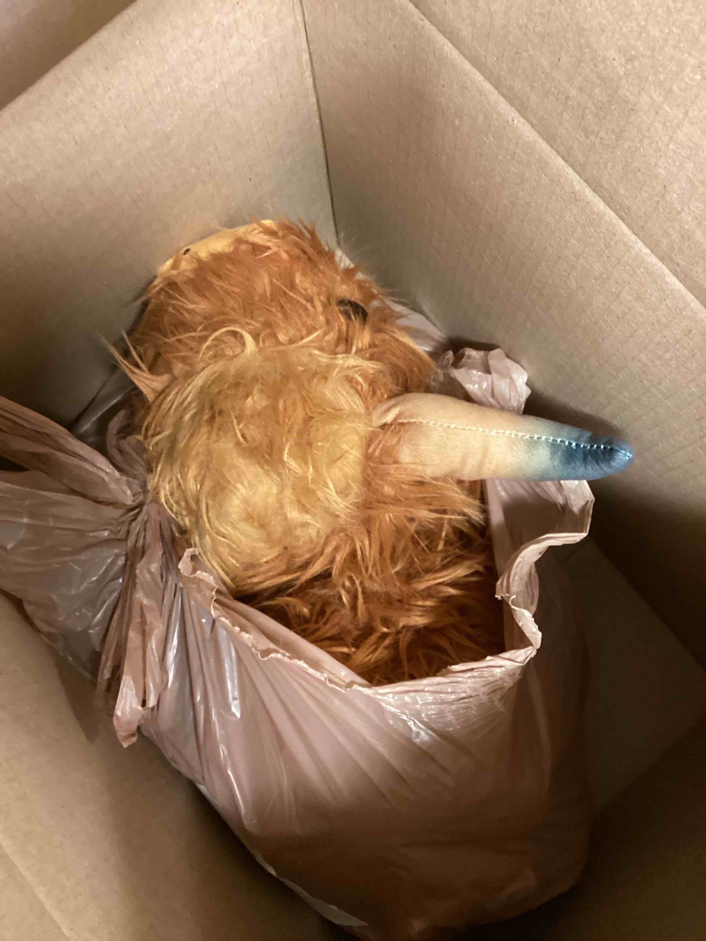 Condition photo showing As Is for JOD® 4lbs Highland Cow Weighted Stuffed Animals, 22inch Giant Highland Cow Gift Plushie Toy, Cute Stuffed Animal Highland Cattle Plush Pillow Women Adults Kid Bedtime Highland Cattle