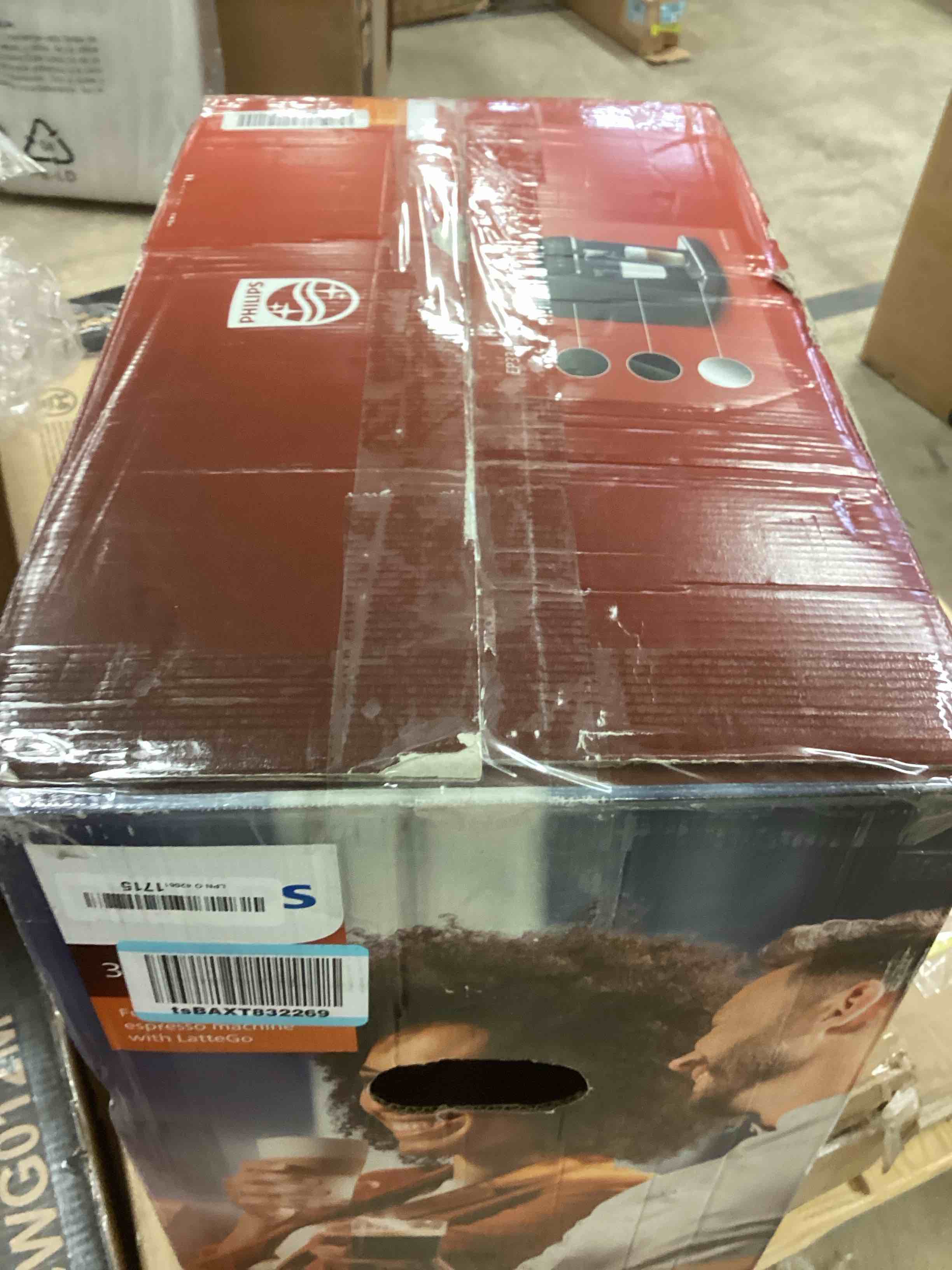 Condition photo showing As Is for Philips 3300 Series Fully Automatic Espresso Machine with LatteGo Milk System and integrated grinder, 6 Hot & Iced Coffee Pre-Sets, 40% Quieter SilentBrew, 15-Bar Pressure, Glossy Black (EP3341/50) Glossy Black Latte Go