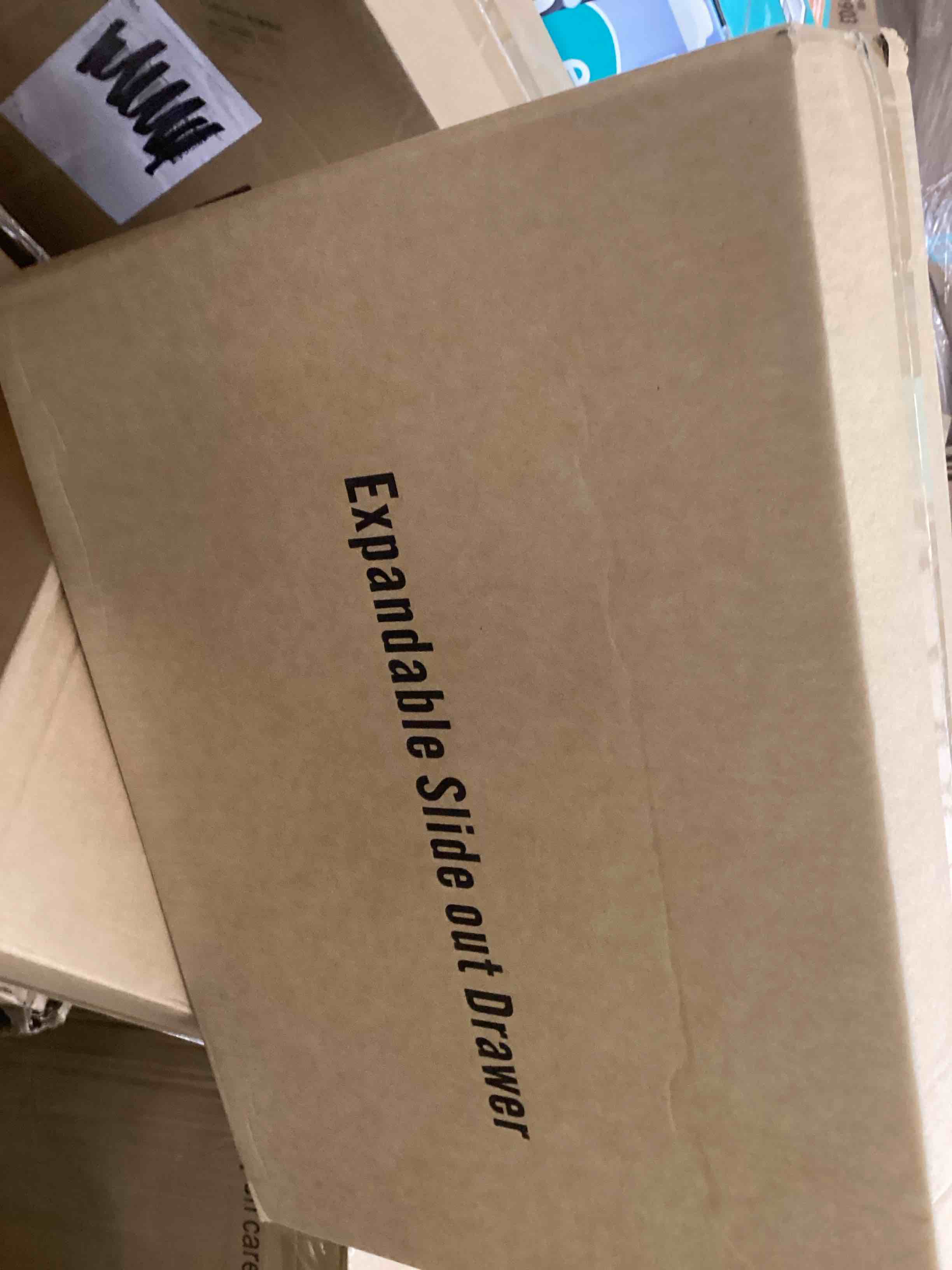 Condition photo showing New/Like New for PAKETA 2 Pack Expandable Pull Out Cabinet Organizer, 21'' Deep Pull Out Drawers for Cabinets, Upgrade 3 Slide Rails Sliding Drawers for Cabinet with Adhesive Nano Film (Black, 21"D X 15-26"W ?