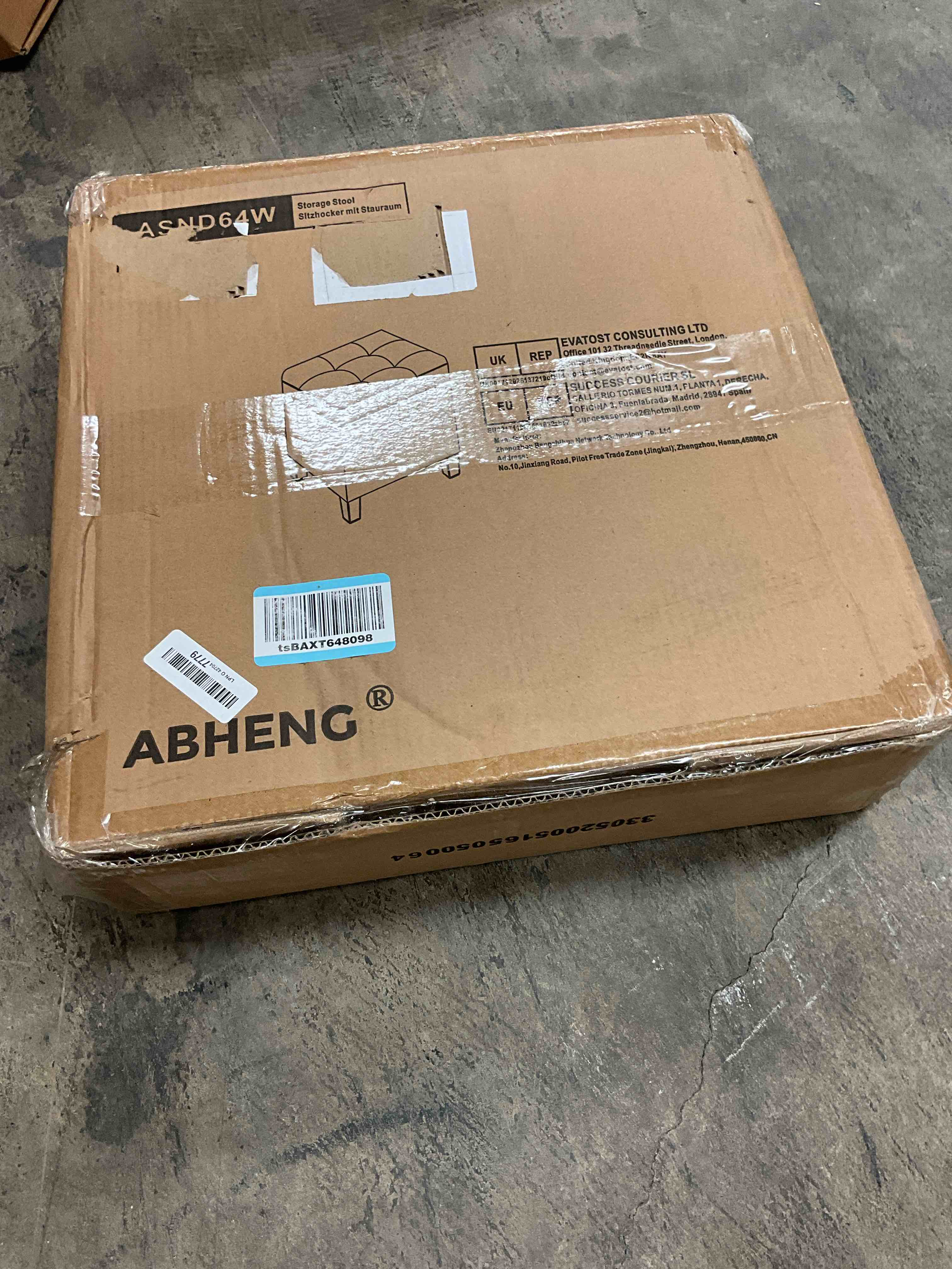 Condition photo showing New/Like New for 17.7 inches Velvet turfed Ottomans Cube with Storage, Metal-Framed Square Linen Storage Ottoman Foot Rest Stool Holds 770 LB for Dorm Living Room Bedroom White UASND64W Velvet-white 17.7" D x 17.7" W x 17.7" H