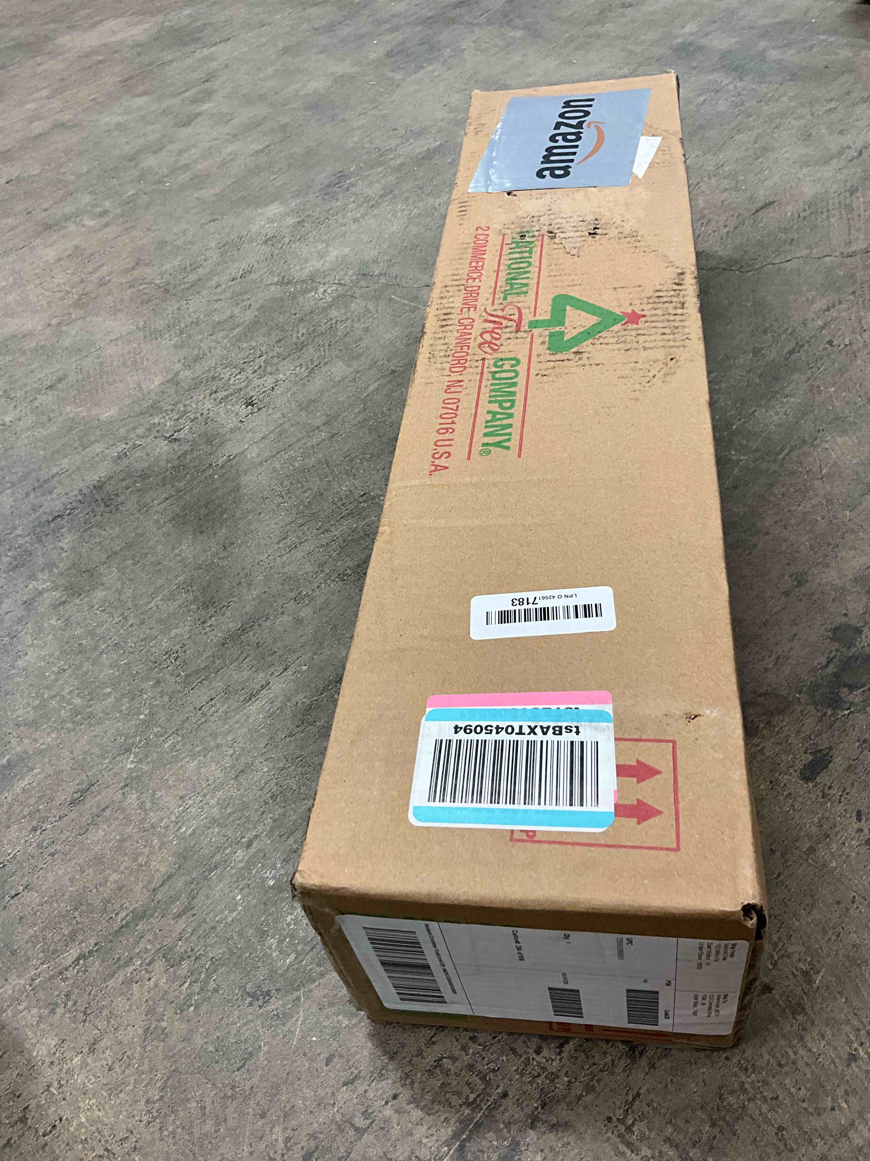 Condition photo showing New/Like New for National Tree Company 9 ft Pre-Lit Crestwood Spruce Artificial Christmas Garland, Christmas Decoration with Glitter, Pinecones, Red Berries, 50 Warm White LED Lights, 180 Tips, Timer, Green Battery Operated Tree