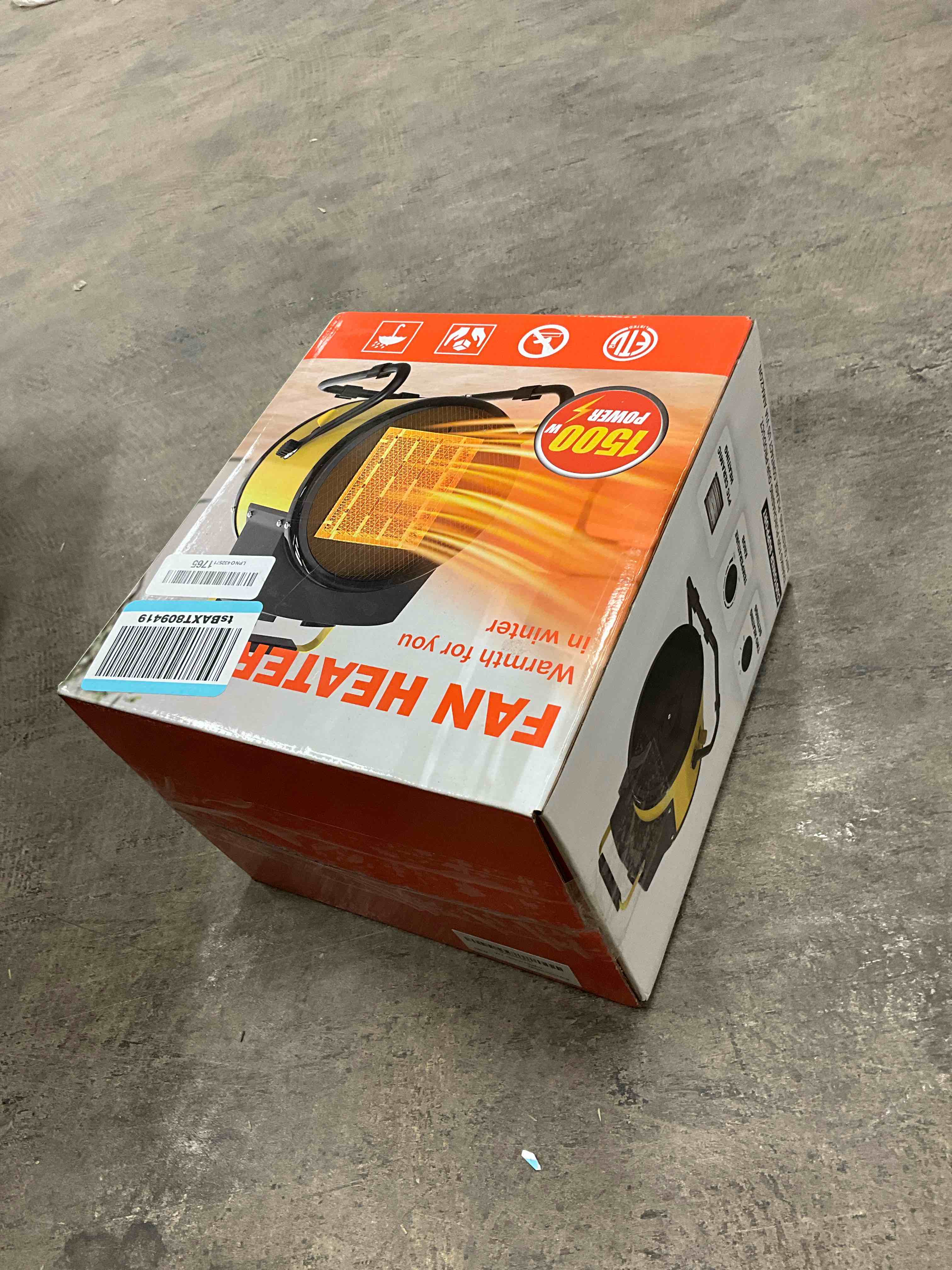Condition photo showing Good Condition for Buyplus Outdoor Heaters for Patio, 1500W Portable Garage Heater with Overheat Protection & 3S Fast Heating, Non-Slip Cushion, Electric Space Heater for Patio, Garage, Bedroom, Office, Black