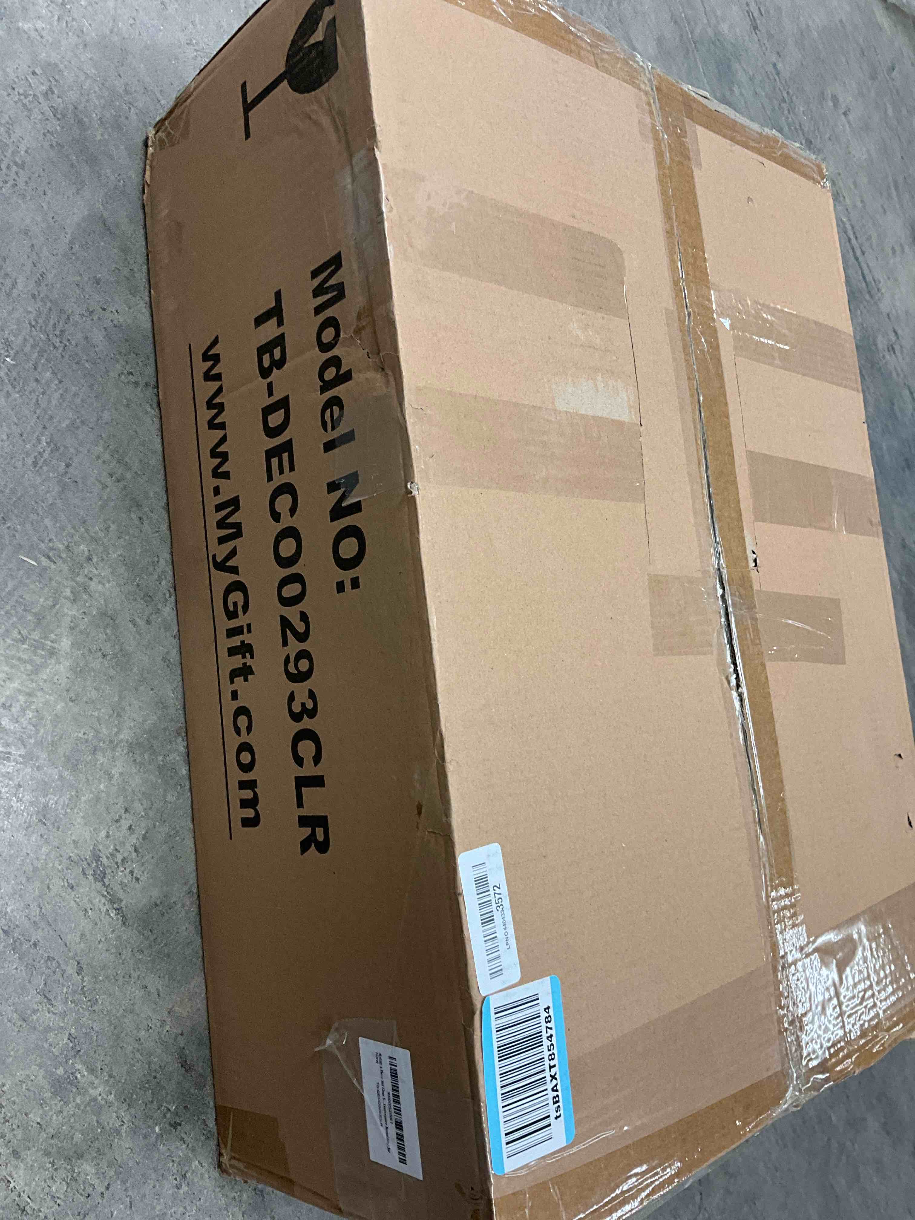 Condition photo showing New/Like New for MyGift 4 Piece Set Clear Glass Apothecary Jars with Lids, Bathroom Decor, Candy Buffet, Wedding Centerpiece Decorative Jar