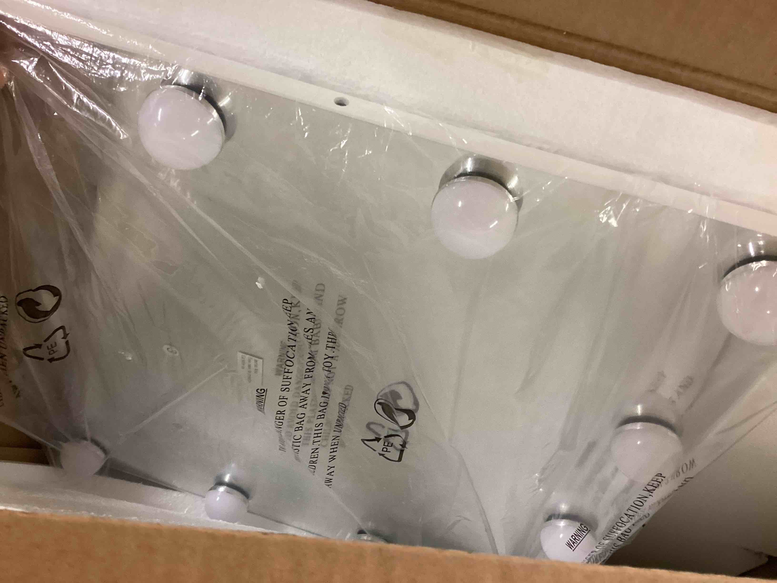 Condition photo showing Good Condition for Hollywood Makeup Vanity Mirror with Lights - 10 LED Bulbs 15.7" Lighted Make Up Mirrors Adjustable Height, Touch Screen with 3-Color Lighting, Dimmable, 360° Rotation, for Dorm Desk Tabletop, Bedroom Hollywood Bulbs