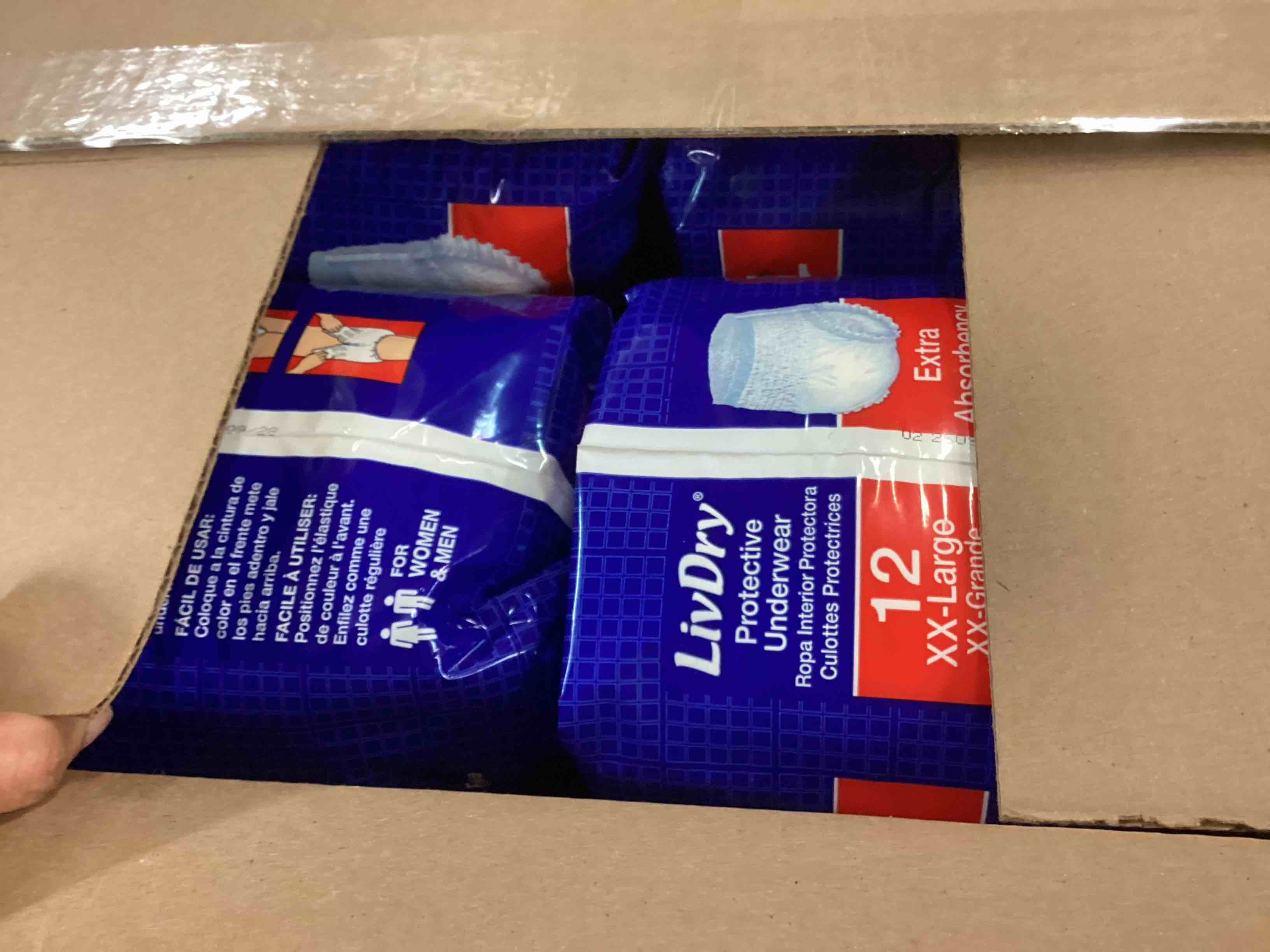 Condition photo showing New/Like New for LivDry Adult XXL Incontinence Underwear, Extra Comfort Absorbency, Leak Protection, XX-Large, 48-Pack XX-Large (48 Count)