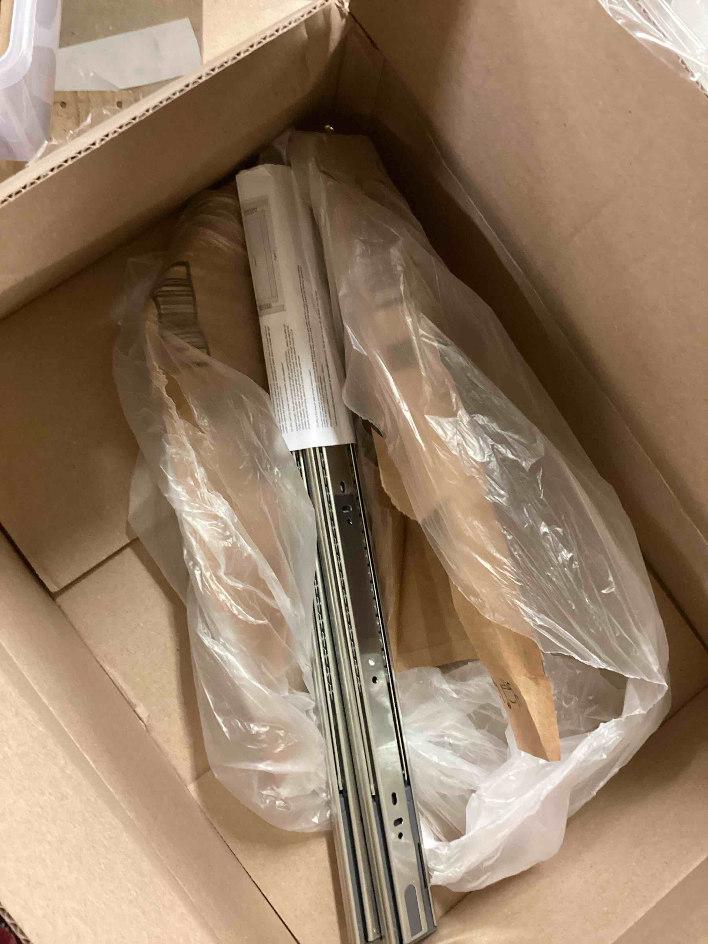 Condition photo showing As Is for 1 Pair | Soft Close Drawer Slides 22 inch, HBL’ Heavy Duty Cabinet Drawer Slides Replacement - Ball Bearing Full Extension, 200 LB Capacity, Made of Cold-Rolled Steel, Rust-Resistant & Long-Lasting. 22" Drawer Slide 1 Pair Silver