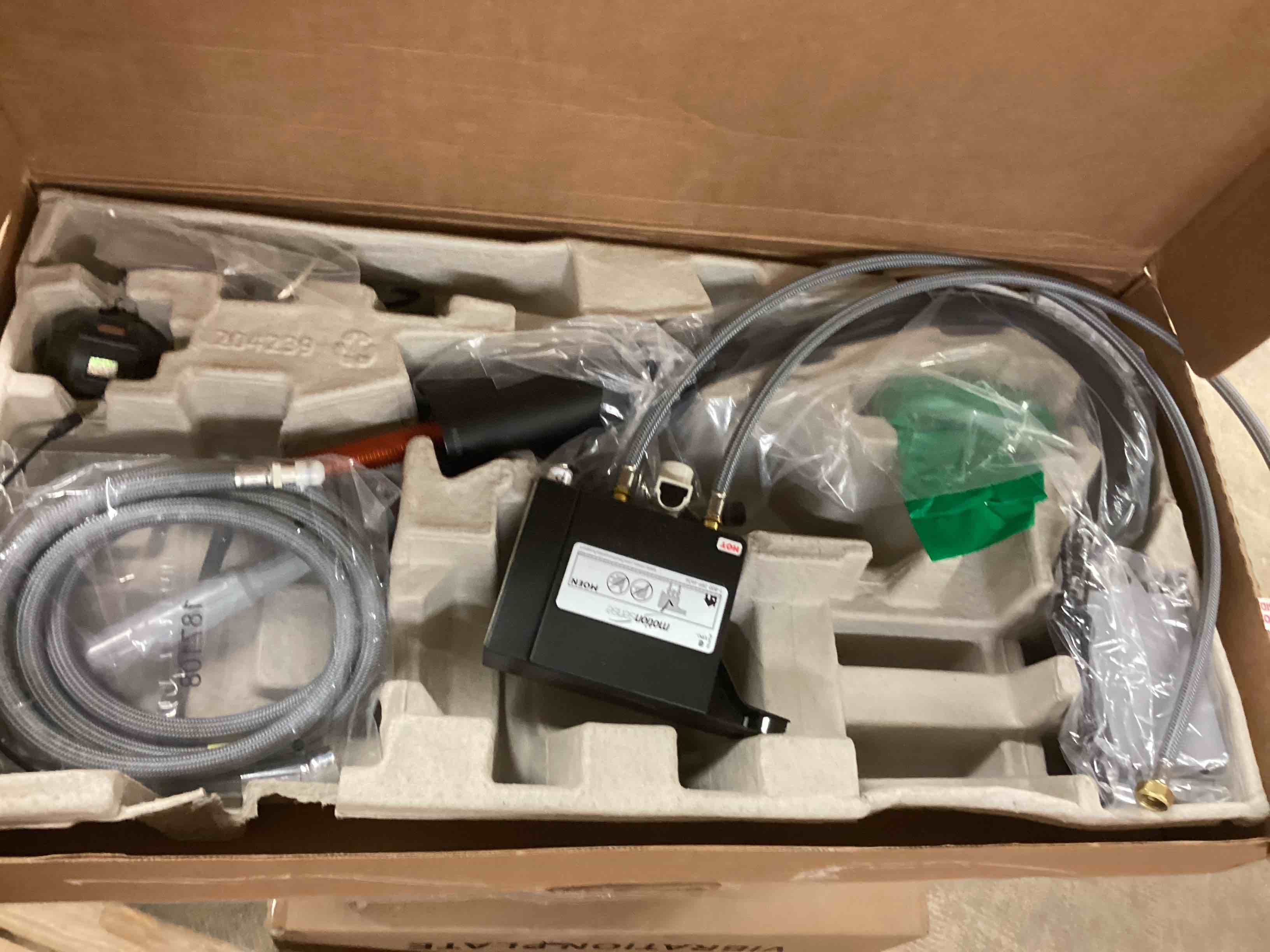 Condition photo showing Good Condition for Moen Riley Matte Black Motionsense Wave Sensor Touchless One Handle Pulldown Kitchen Faucet Featuring Power Clean, 7402EWBL Wave Sensor Matte Black