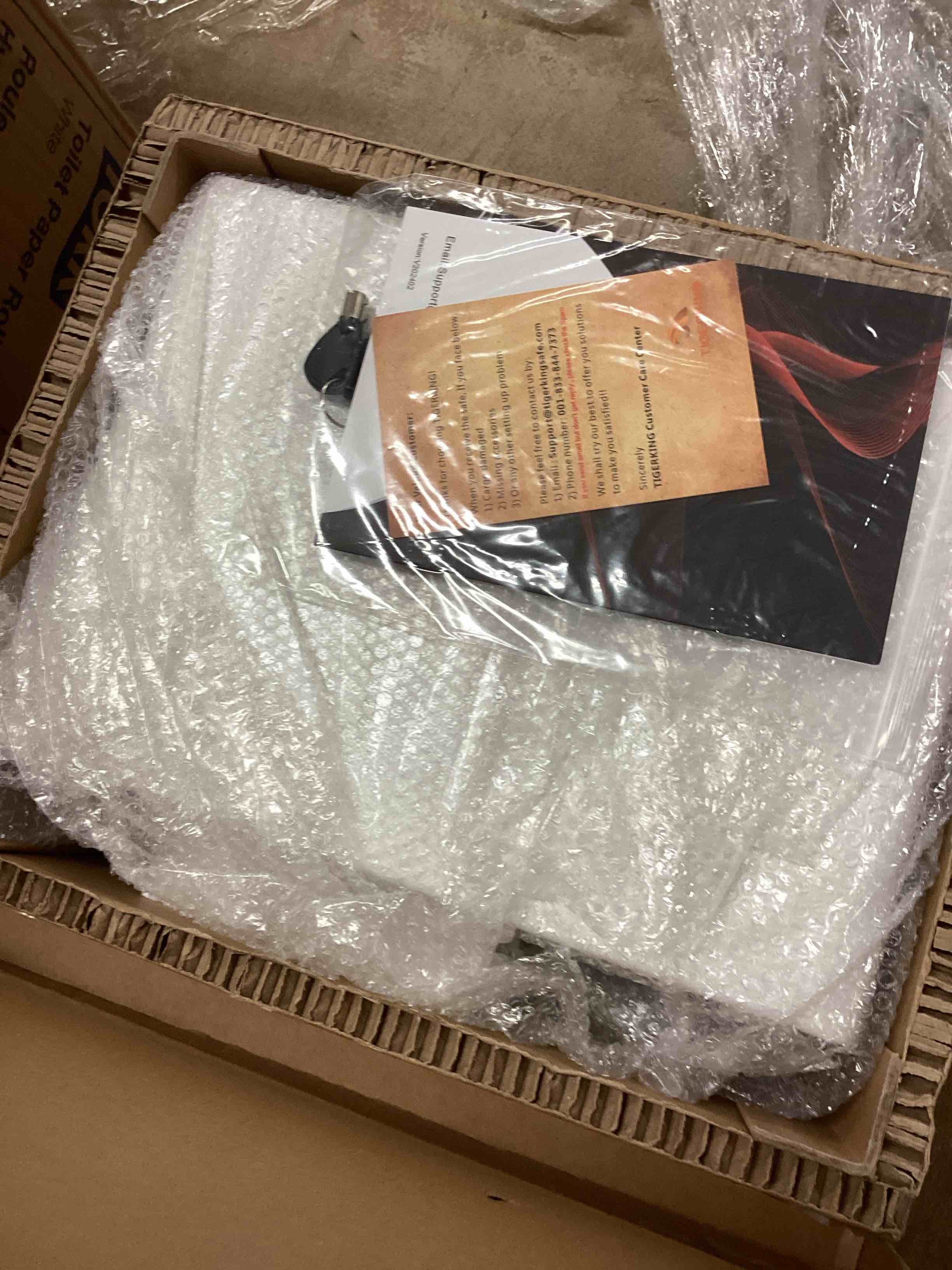 Condition photo showing New/Like New for TIGERKING 1.2 Cu Ft Small Safe Box, White Security Safe with Digital Keypad, 2-Bolt Anti-Theft Locking Bolts, Removable Shelf, Easy Setup for Closet, Apartment, Dorm, Home Office LK-WHITE