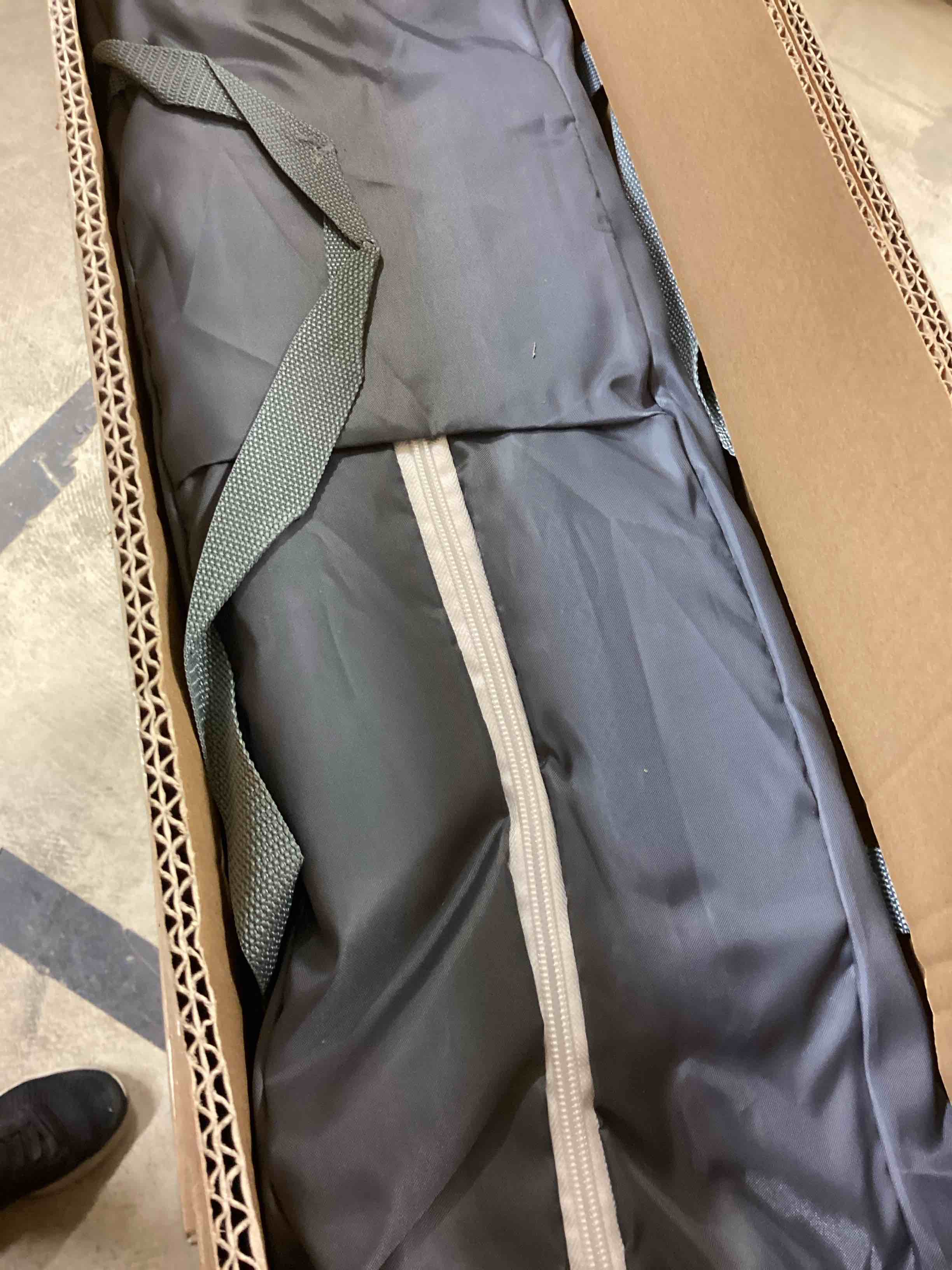 Condition photo showing New/Like New for Foldable Baby Playpen with Mat, Foldable Playpen for Babies and Toddlers, Folding Portable Kids Play Pen, Collapsible Play Yard with 2 Handles + Suitable Size Mat(Grey, 50x50 inches) Dark Grey with Mat Foldable 50"x50" with Mat