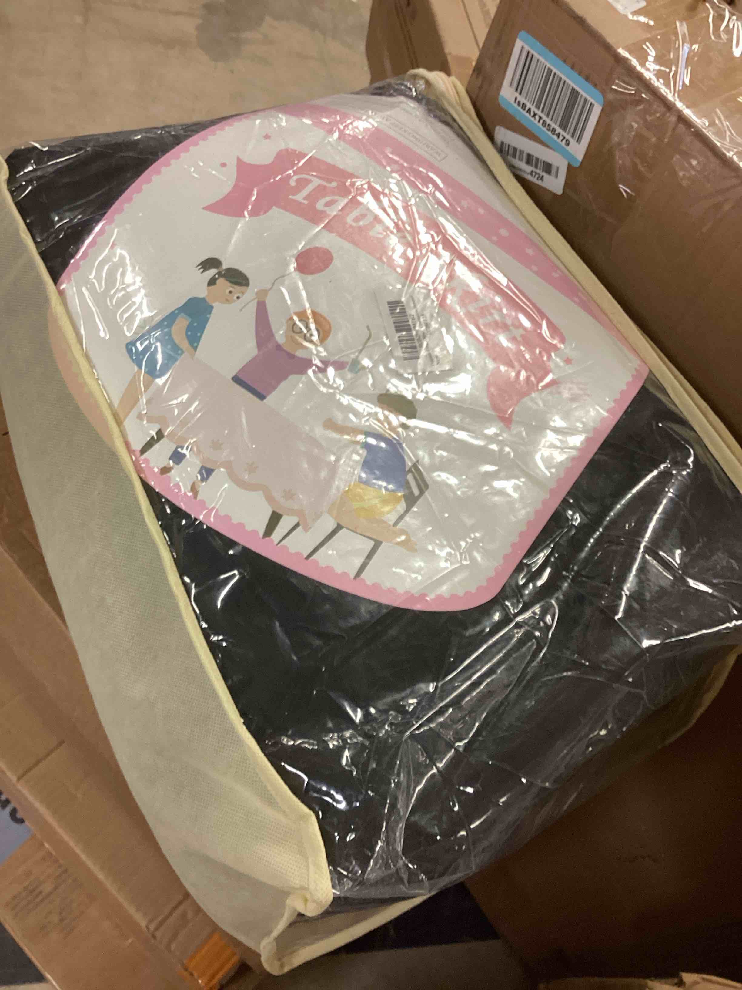 Condition photo showing New/Like New for Outpain 6 Pack Black 72in/6FT Round Spandex Tablecloth,132inch Stretchy Fitted Black Table Cloths,Wrinkle Free Round Table Cloths with Skirt for Wedding Vendor Graduation Banquet Black 72inch(6Pack)