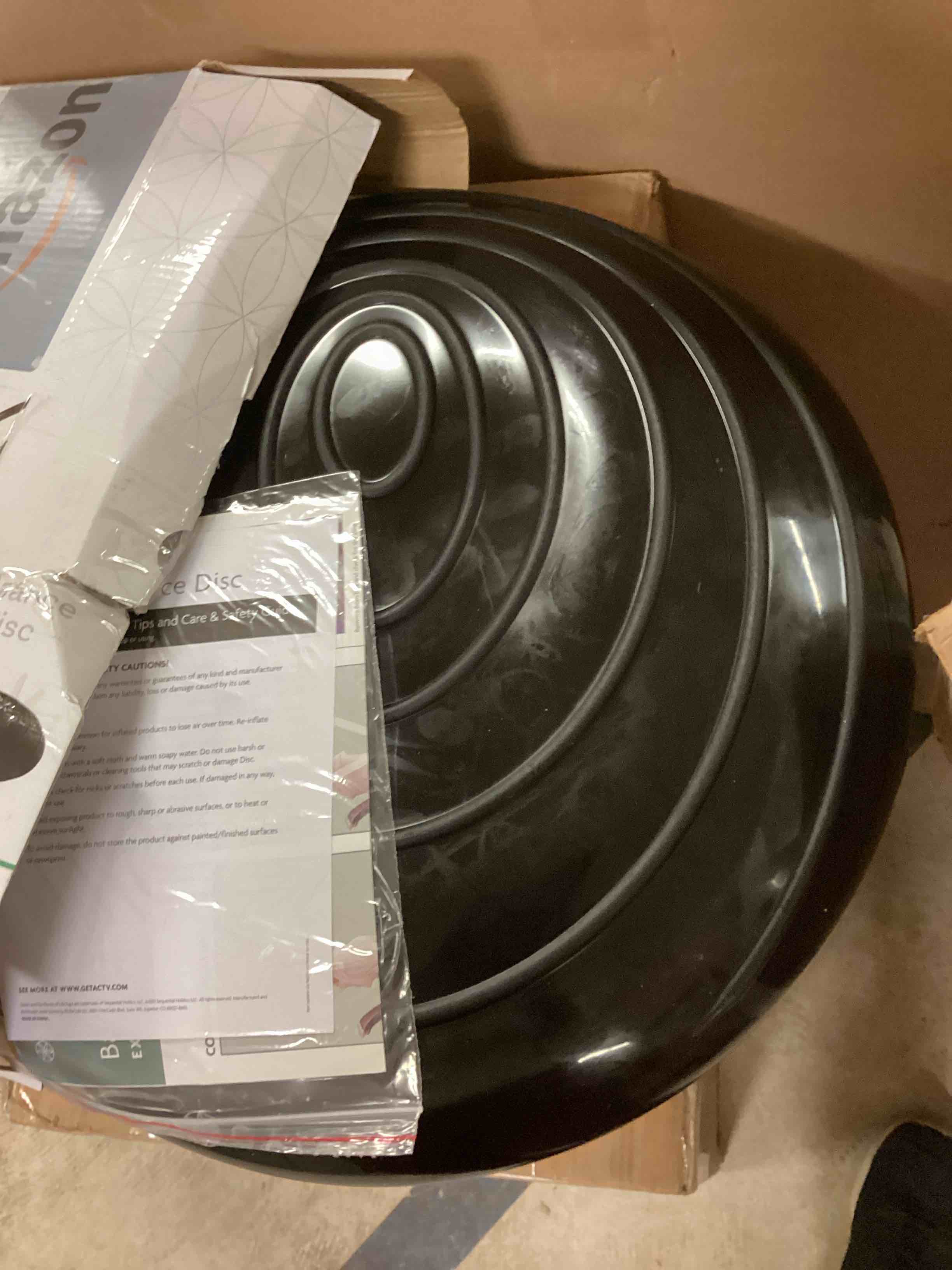 Condition photo showing As Is for Gaiam Balance Disc Wobble Cushion Stability Core Trainer for Home or Office Desk Chair & Kids Alternative Classroom Sensory Wiggle Seat Black