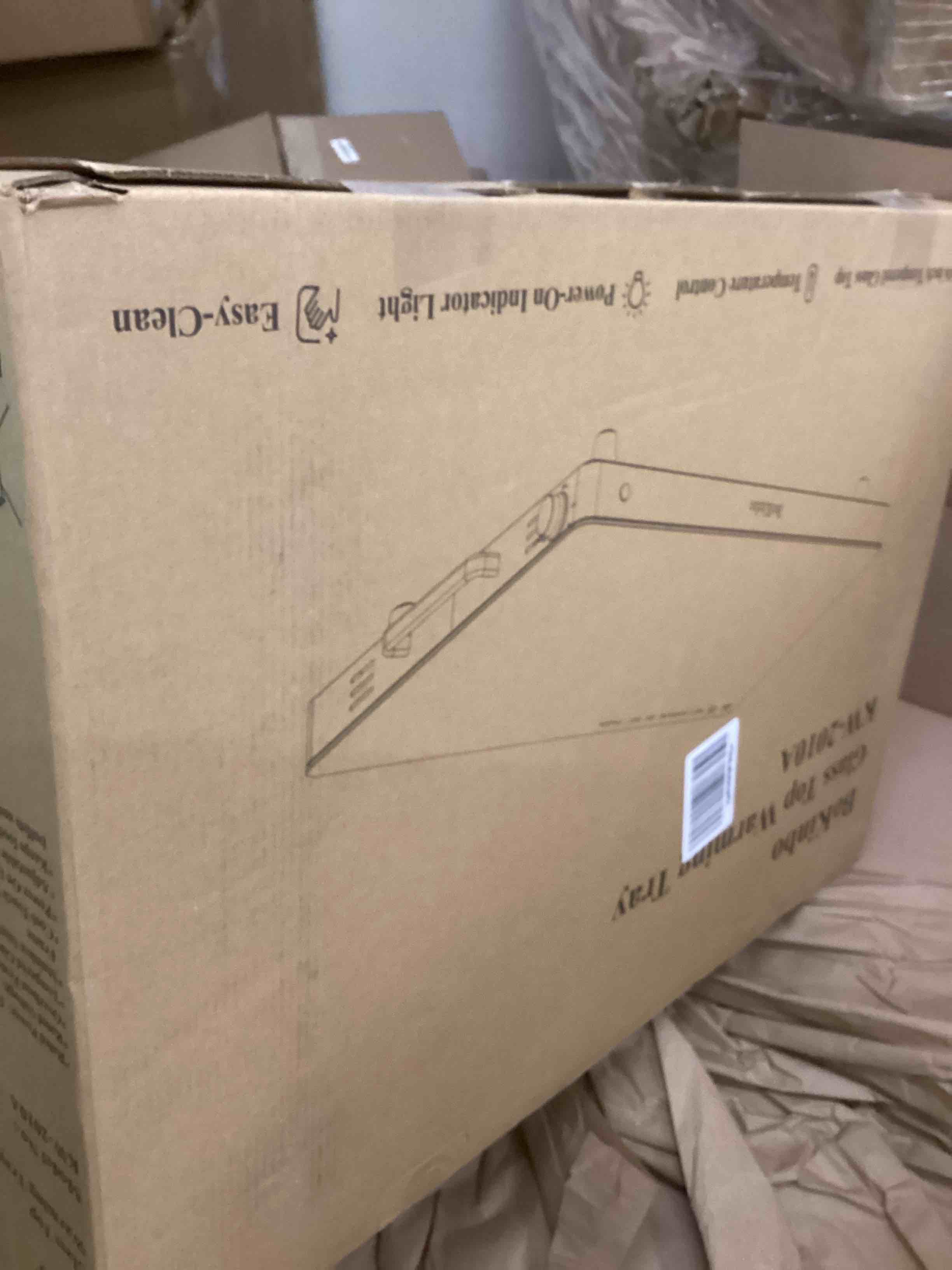 Condition photo showing New/Like New for Electric Warming Tray 550W Large 22” x 16” Glass-Top, Food Warmer with Adjustable Temperature Control, Food Warmer for Buffets, Parties, Dinners, Full Surface Heating Keep Food Hot, Black