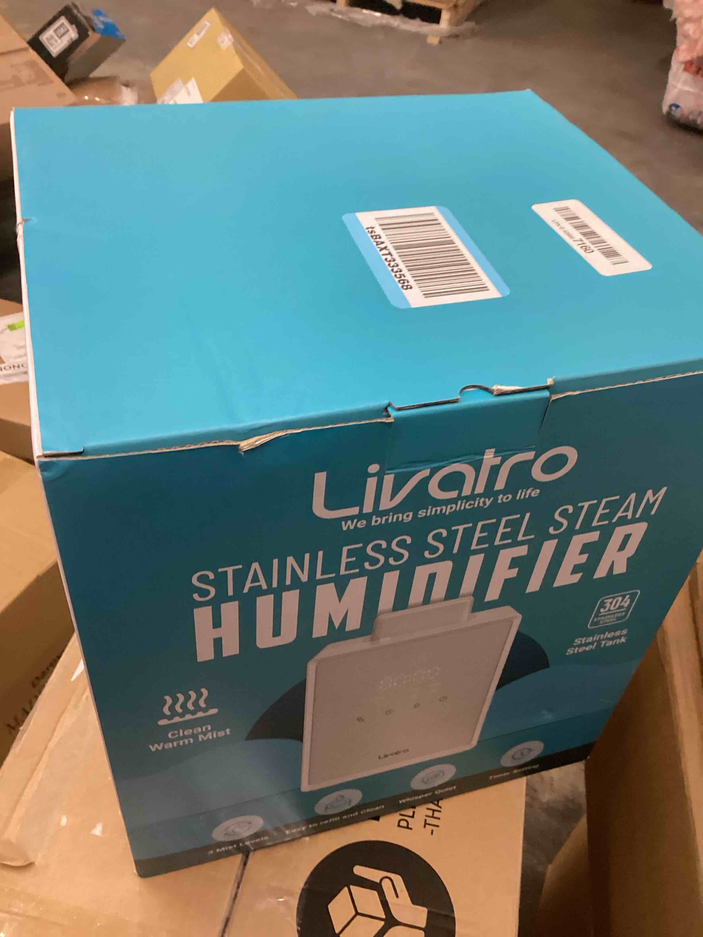 Condition photo showing New/Like New for Stainless Steel Humidifier, 3L Warm Mist Humidifier, Easy Clean with Warm Steam Humidifier, Healthy Air Mist Humidifiers for Bedroom Living Room, with Sleep Mode and Auto-off Setting 3LWhite