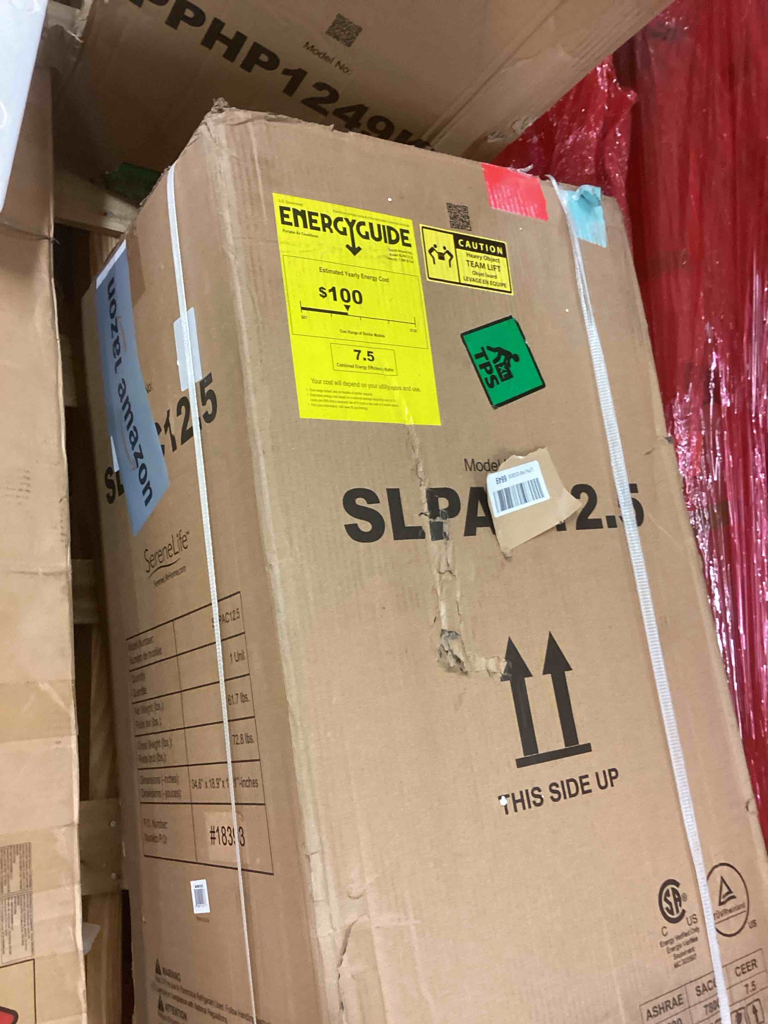 Condition photo showing New/Like New for SereneLife Small Air Conditioner Portable 12,000 BTU with Built-in Dehumidifier - Portable AC unit for rooms up to 550 sq ft - Remote Control, Window Mount Exhaust Kit 12,000 BTU White