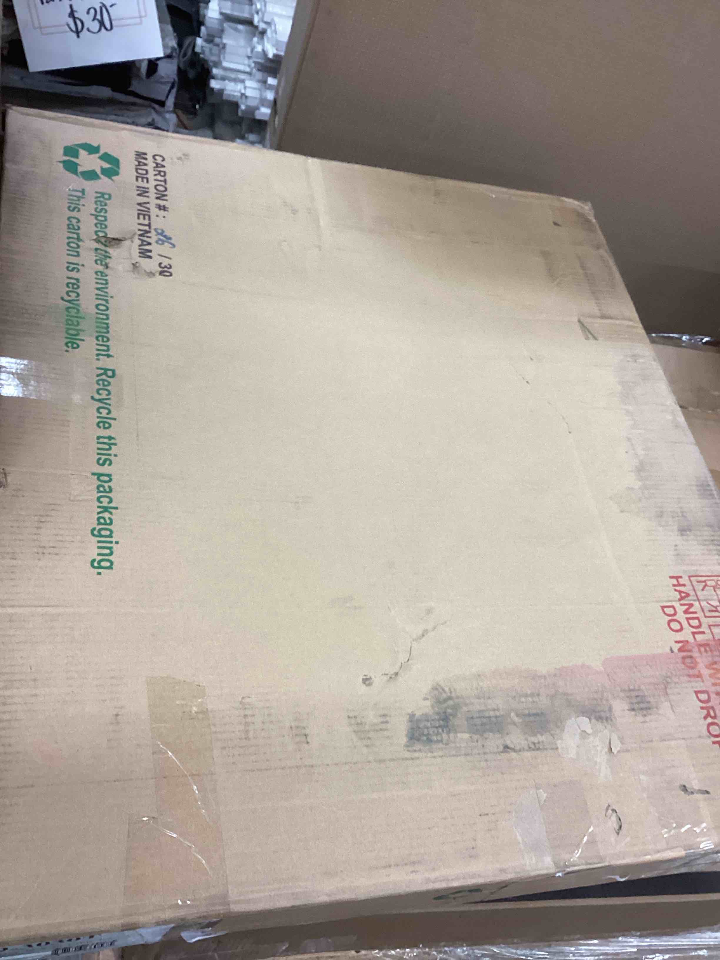 Condition photo showing New/Like New for Dining Essentials - 30'' Square Table Top w/ 30'' Shaker Legs in Taupe Gray (incomplete top only)