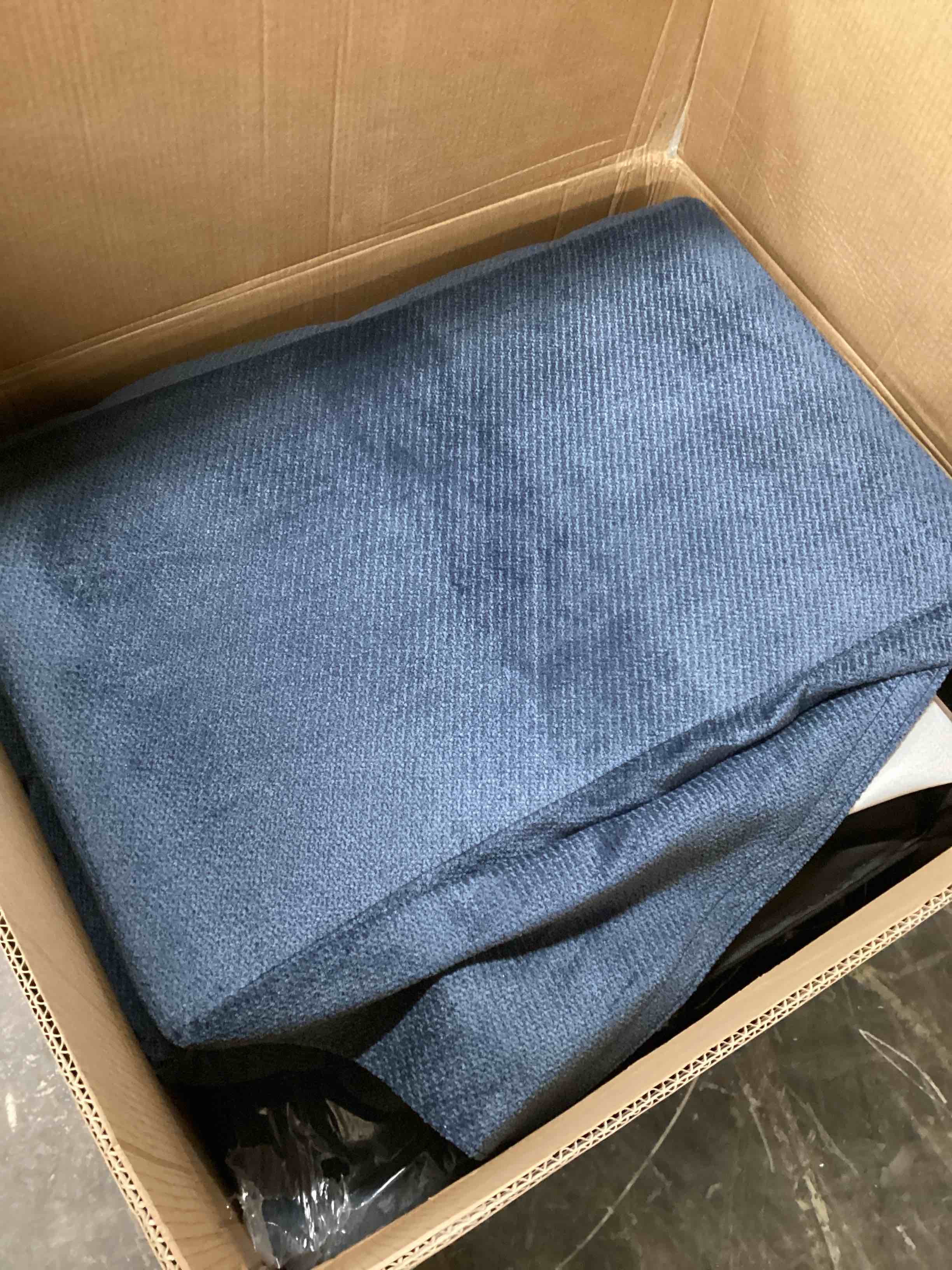 Condition photo showing As Is for Cocalico 39" Wide Glider Manual Recliner Chair Blue (incomplete box ) 