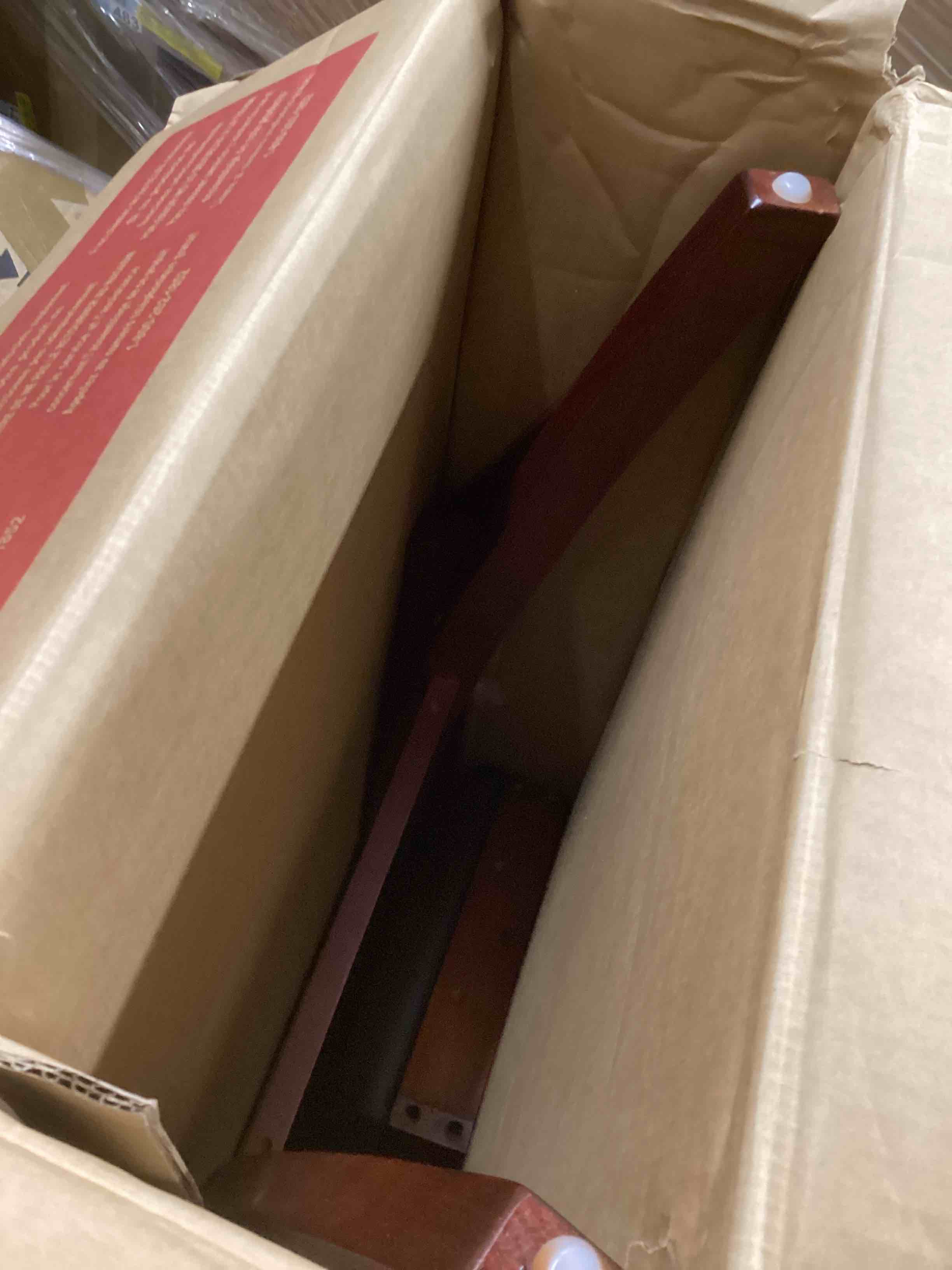 Condition photo showing As Is for Linon Merlot Soho Armless Barstool Triena Stool, Bar Height