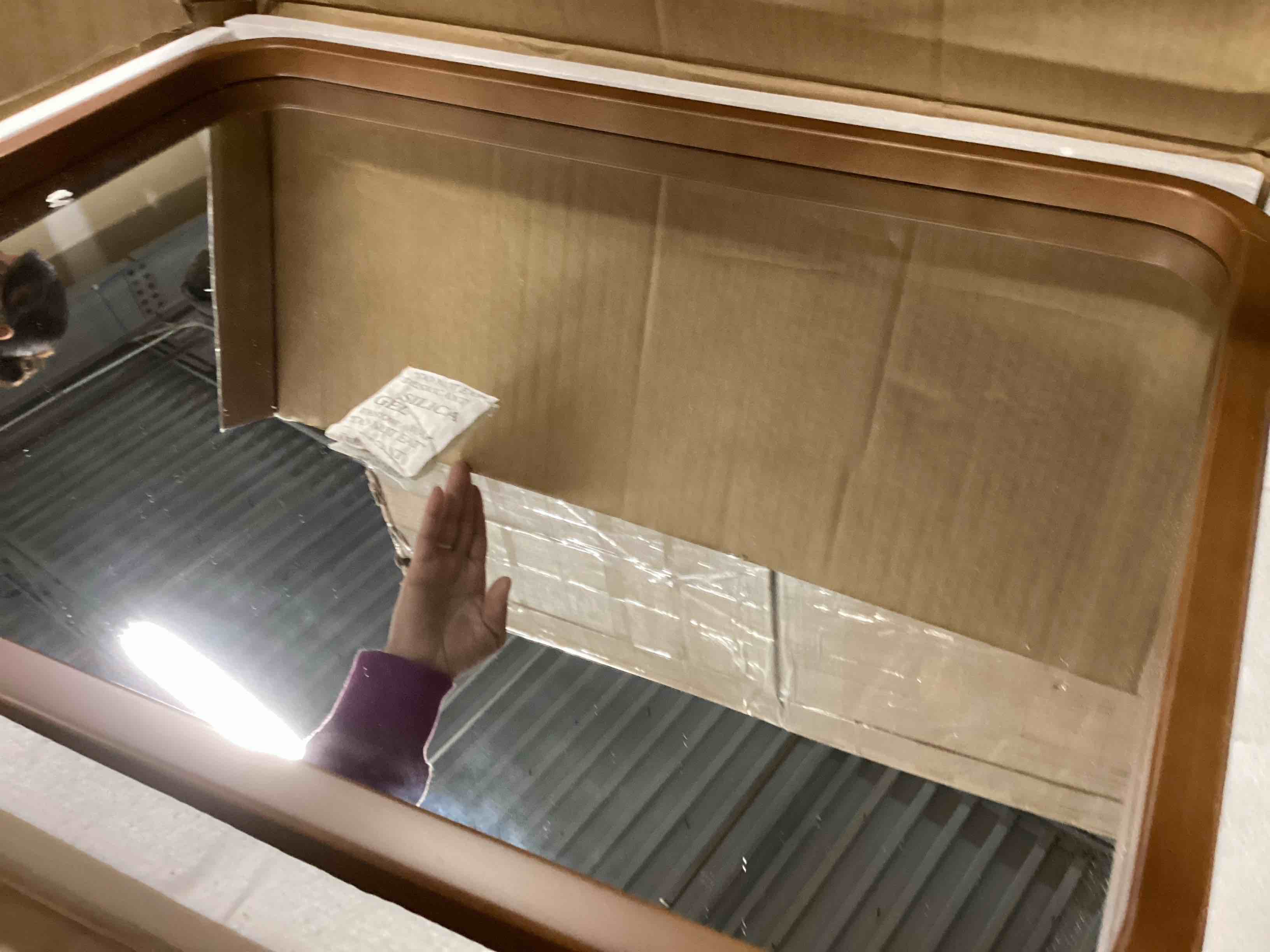 Condition photo showing As Is for Sarwat Rectangle Wood Wall Mirror for Bathroom Bedroom 24”x18”;