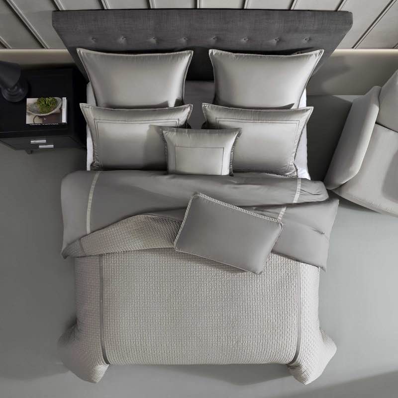 kendall gray/silver polyester reversible 7 piece comforter set by riverbrook home king 