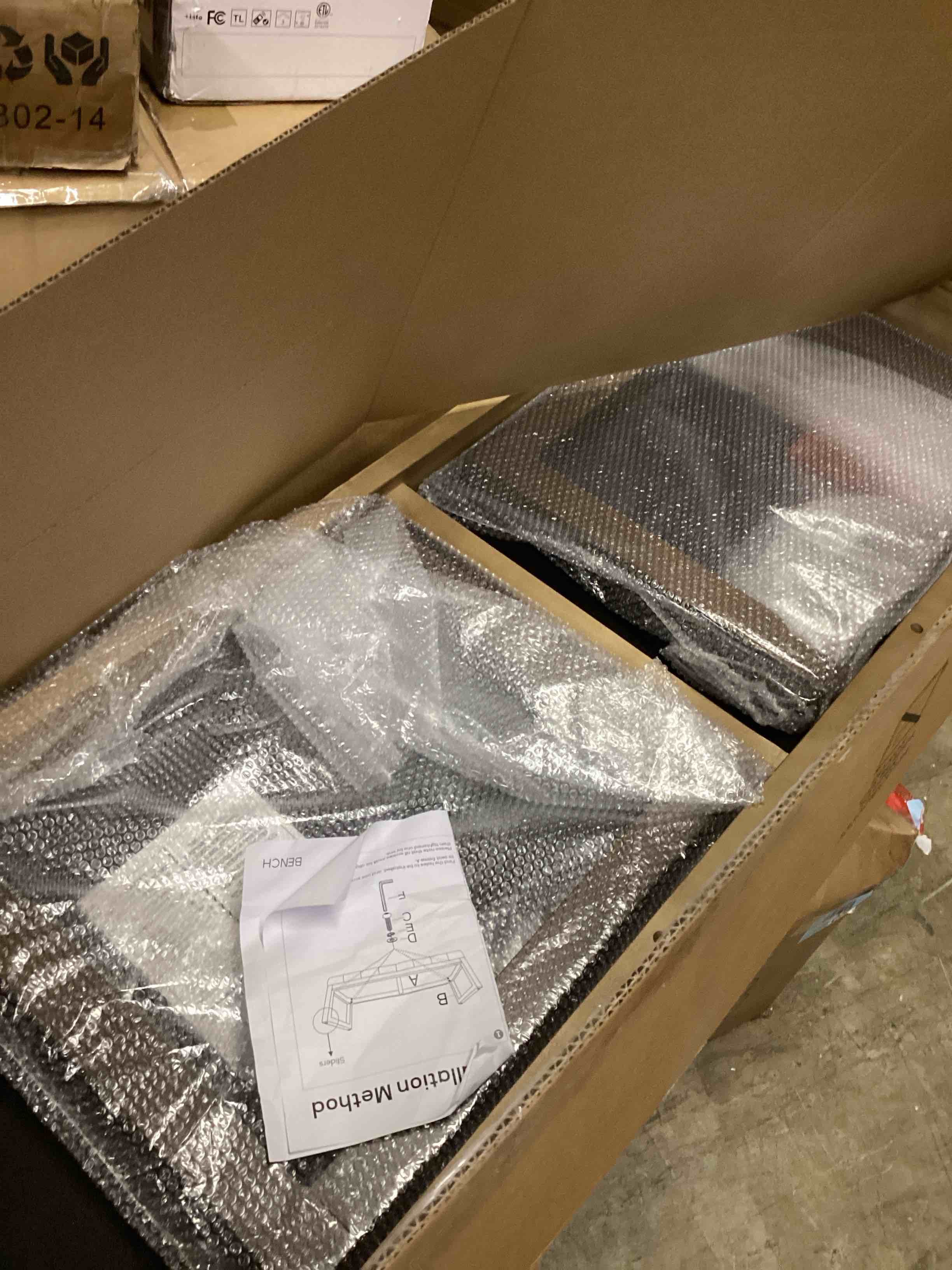 Condition photo showing Good Condition for 53" Wide Boucle Upholstered Bench By Ebern Designs 