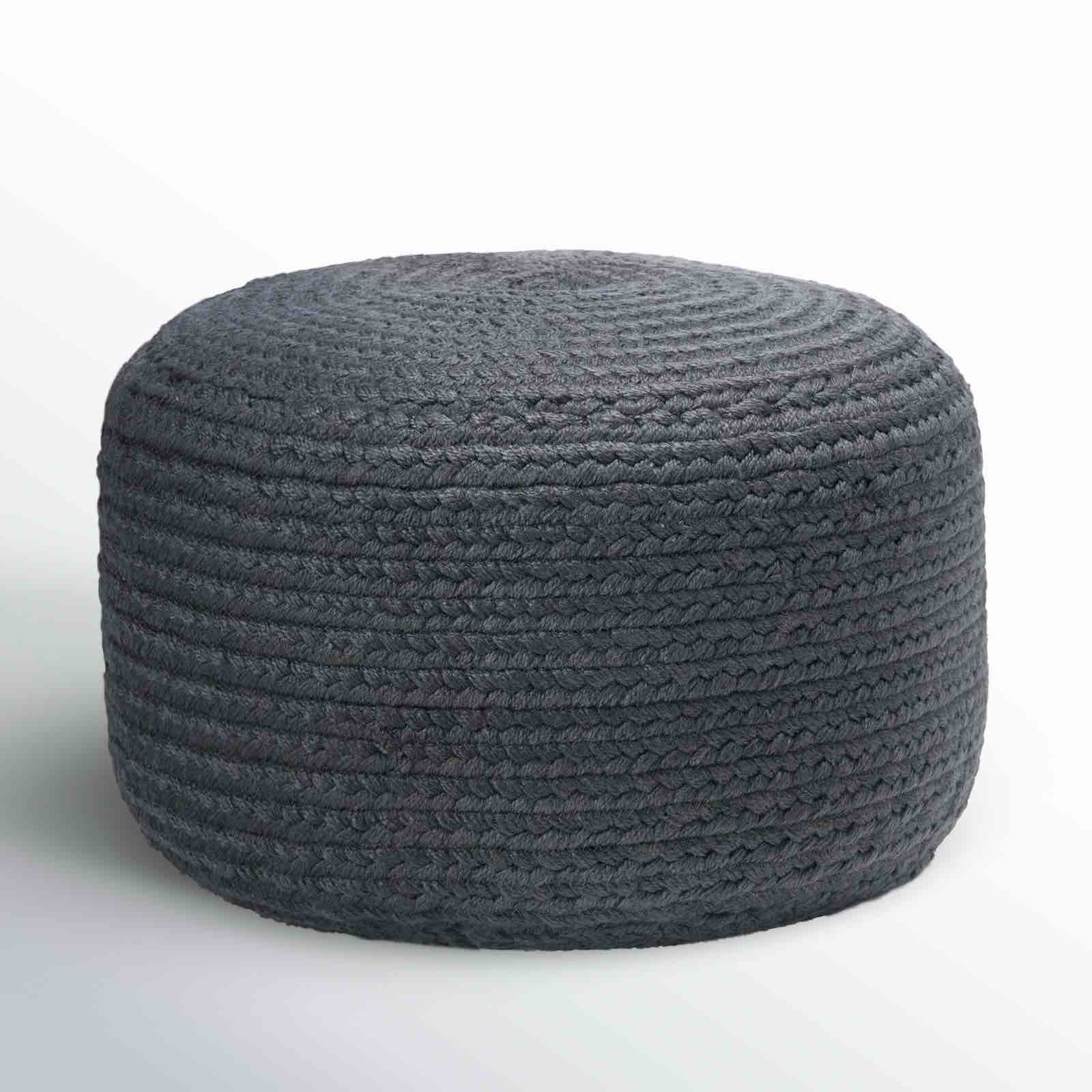 Dalenna Round Outdoor Ottoman grey 