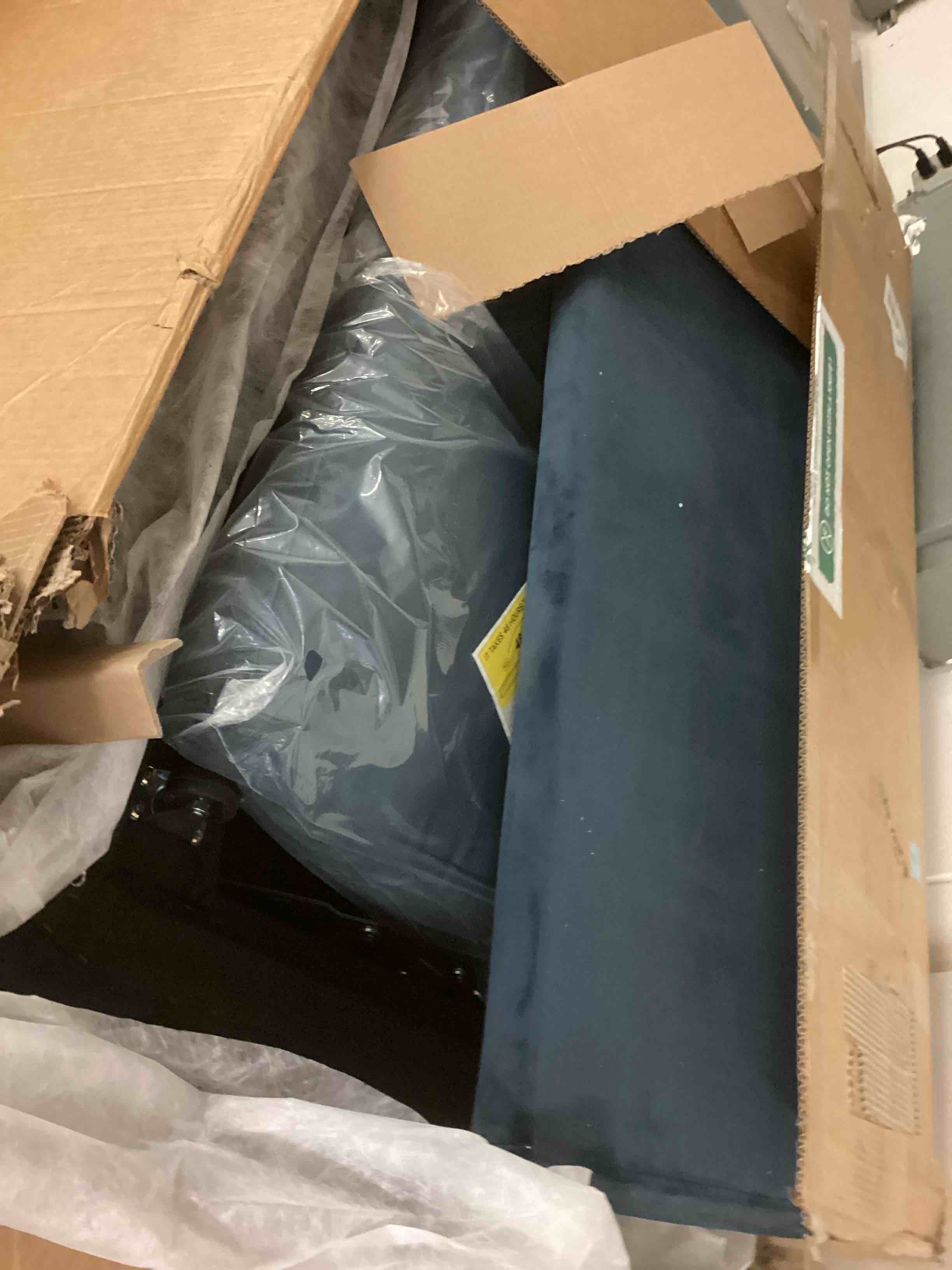 Condition photo showing Good Condition for Convertible Sofa Bed Sleeper Navy Blue Velvet(Incomplete box b)