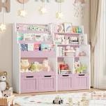 47.2" h kids storage cabinet with 4 removable drawers