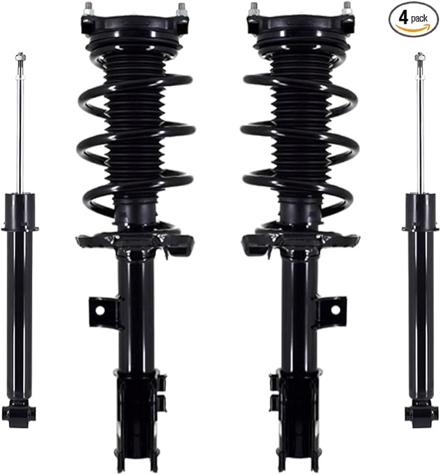 auto set front quick complete strut-coil spring-rear shock