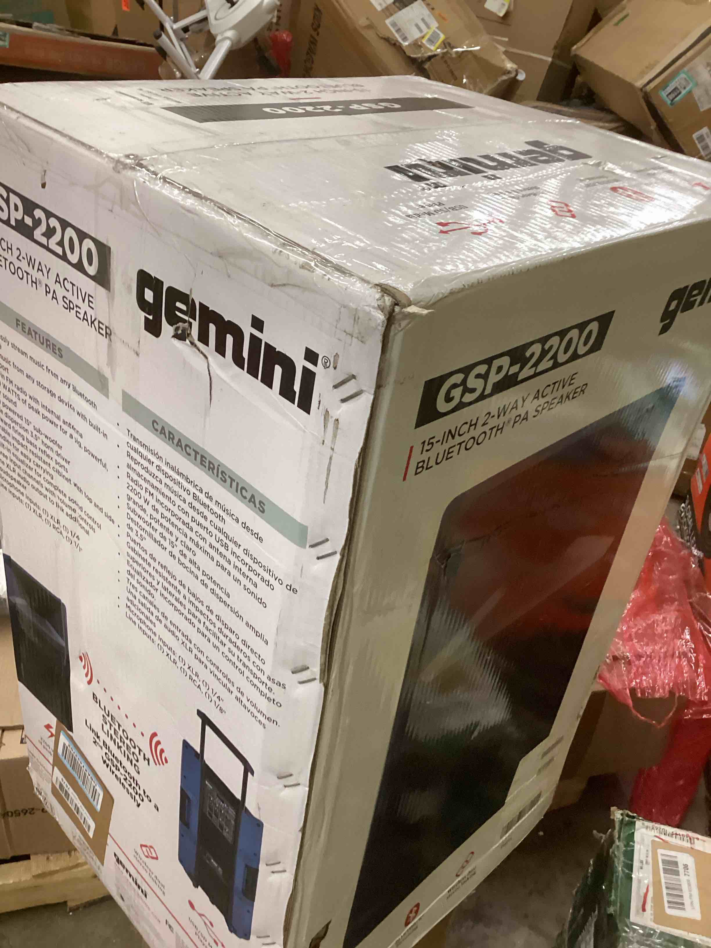 Condition photo showing Good Condition for Gemini 15 Inch Powered PA Speaker - 2200W Bluetooth PA Speaker with Mixer, XLR Inputs, Active DJ Speakers for Parties Events (GSP-2200)