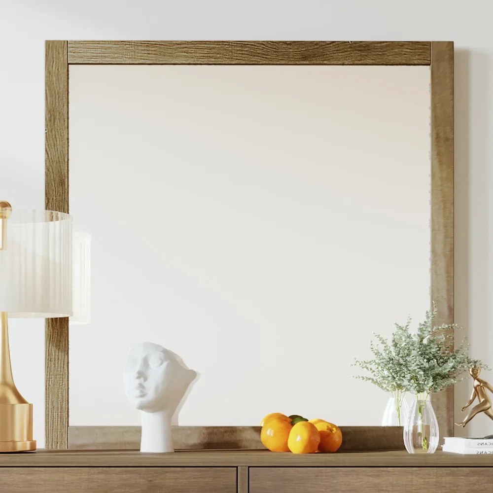 natural walnut wood dresser mirror